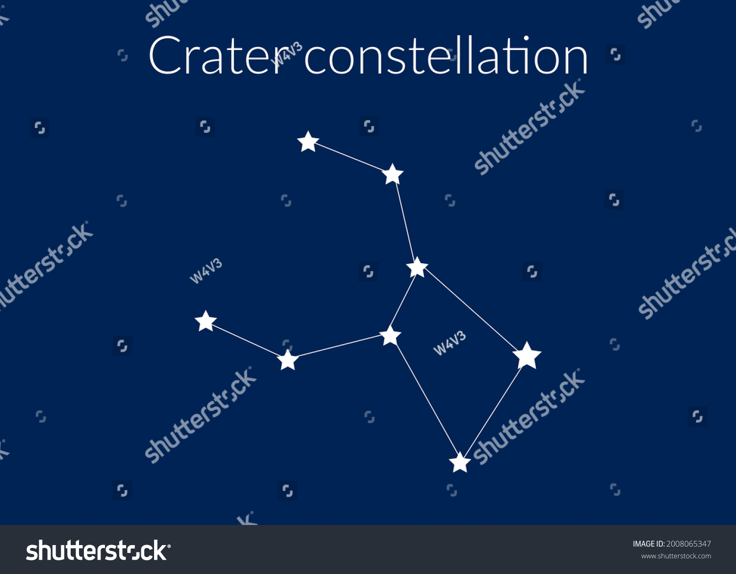 Crater Zodiac Constellation Sign Stars On Stock Vector (Royalty Free ...