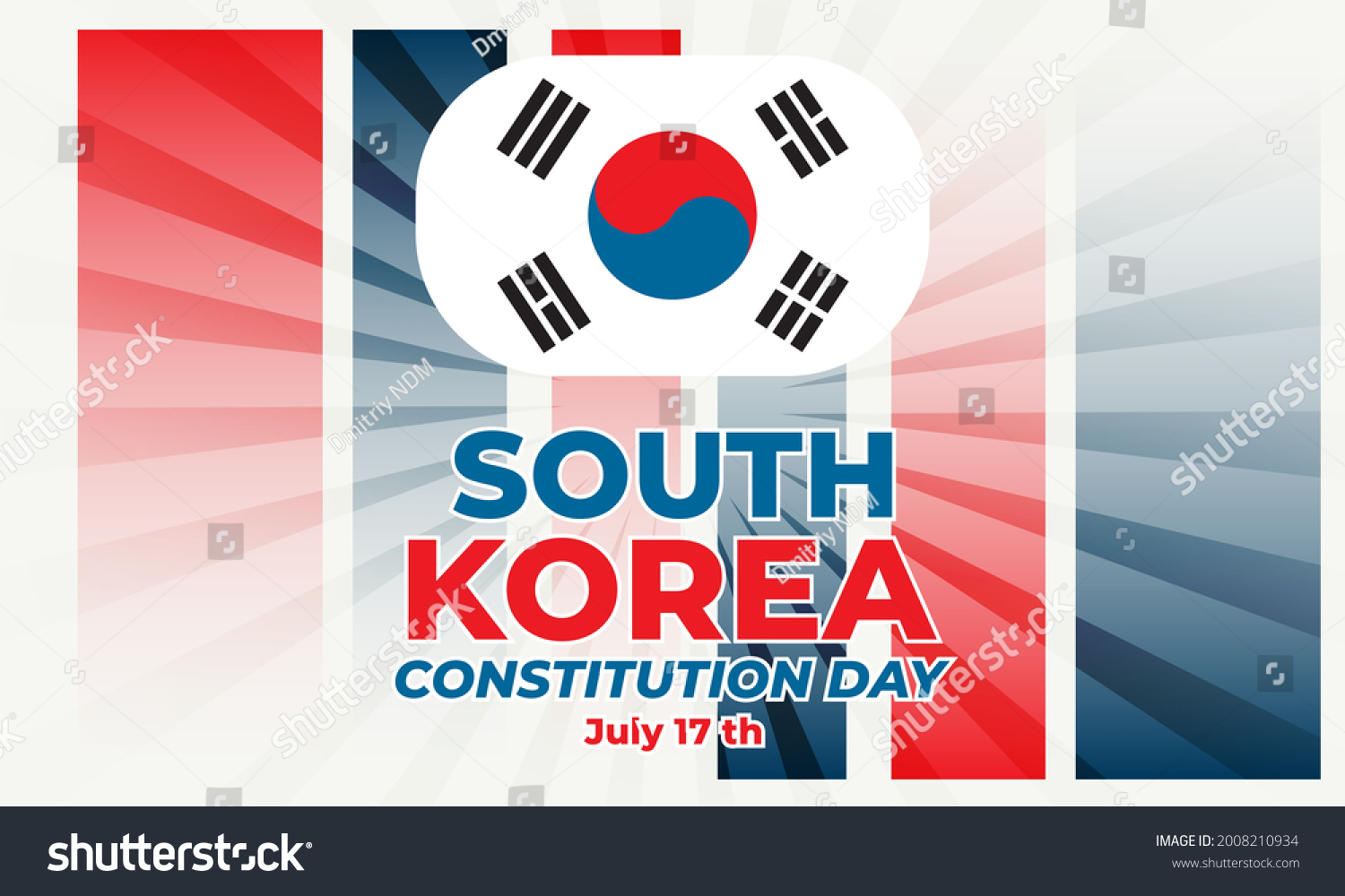 Constitution Day Jeheonjeol South Korea Observed Stock Vector (Royalty ...