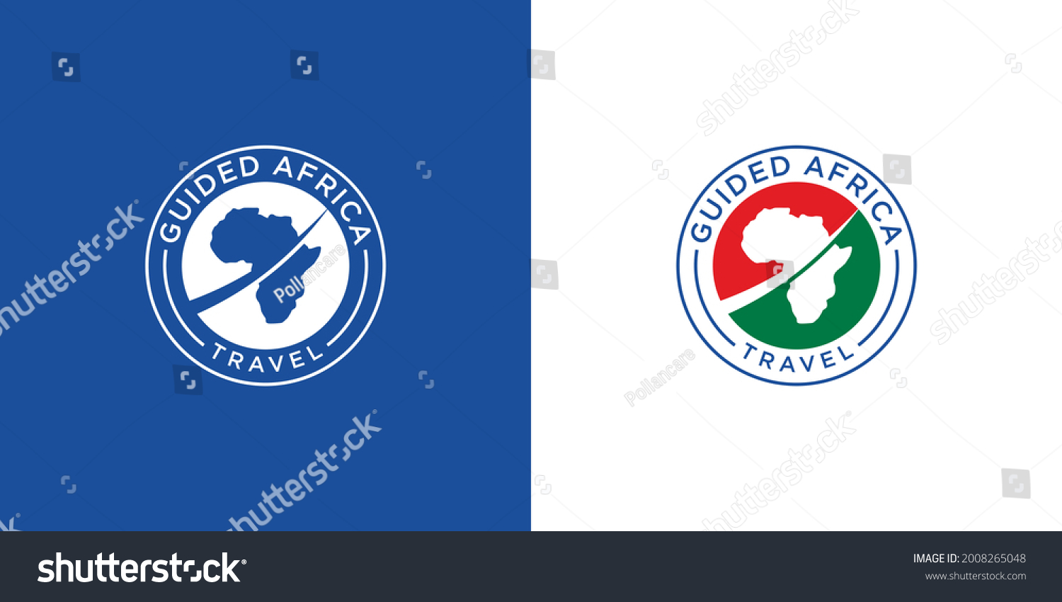 Vintage Guide Travel Logo Map Africa Stock Vector (Royalty Free