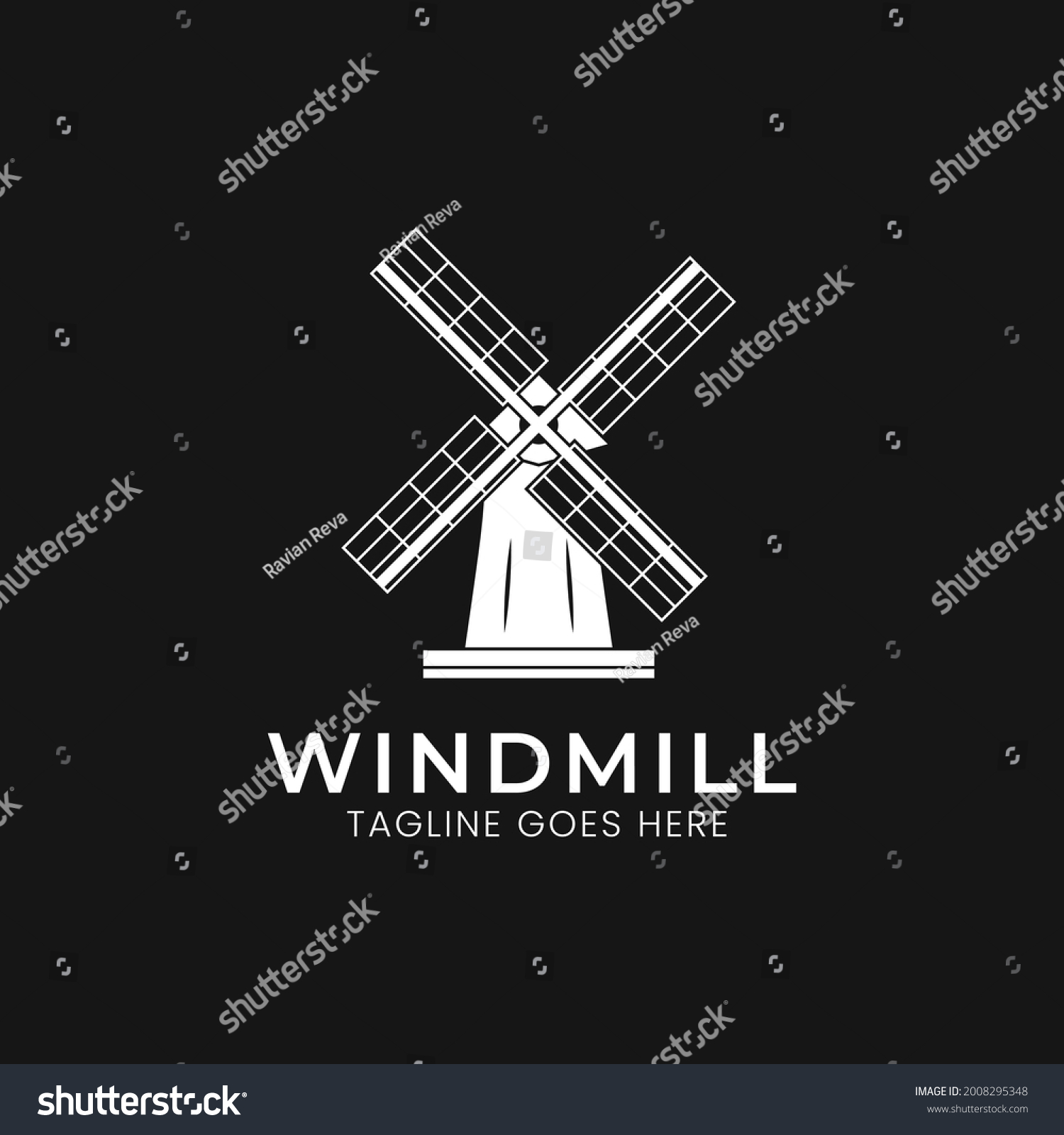 Windmill Logo Design Template Awesome Dutch Stock Vector (Royalty Free ...
