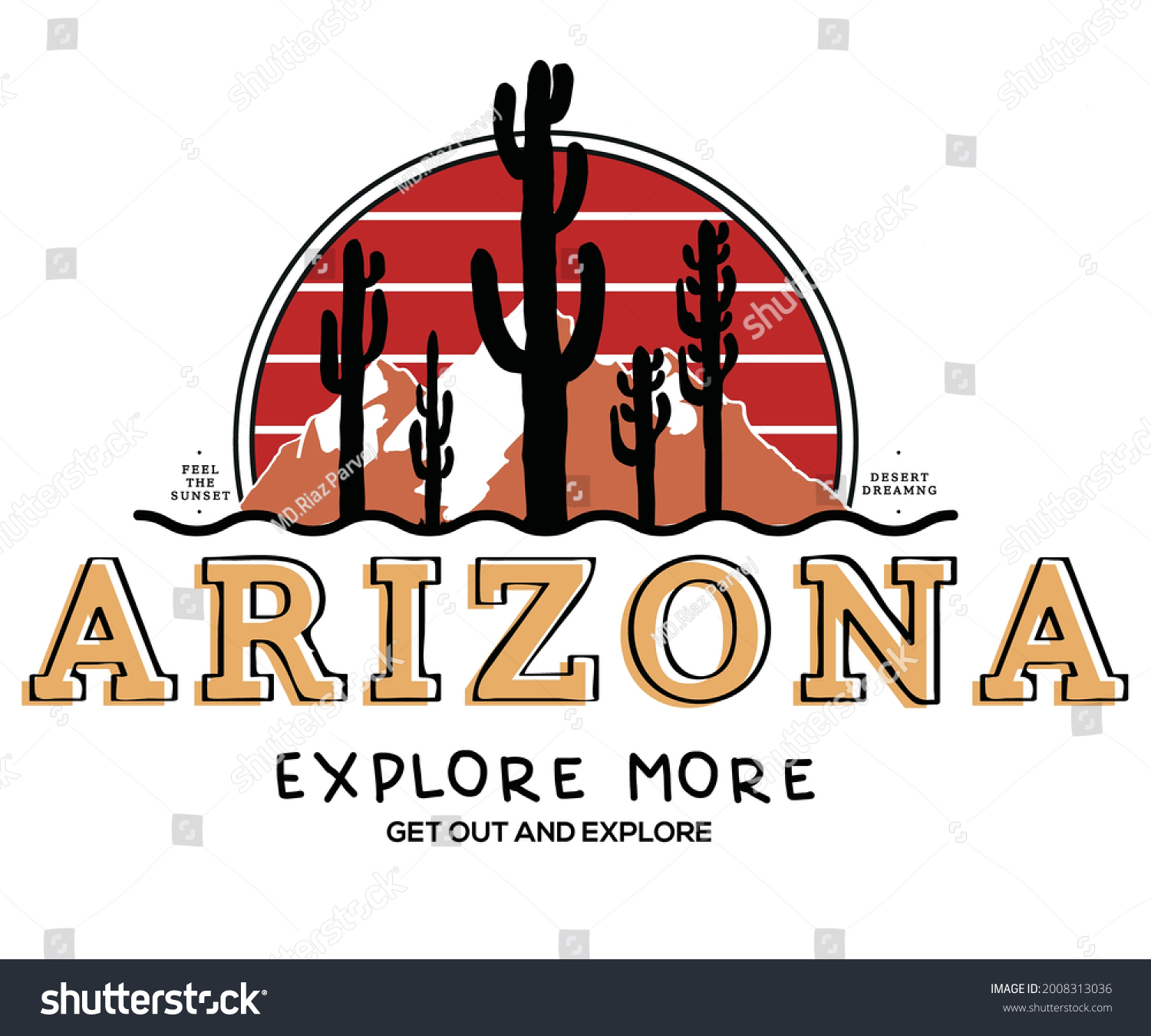 Arizona Exploring Vector T Shirt Design Stock Vector (Royalty Free ...