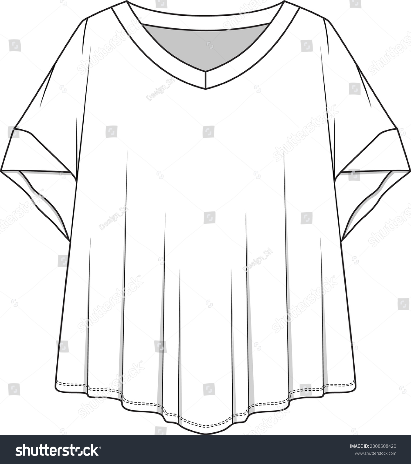 Fashion Over Sized V Neck Fancy Stock Vector (Royalty Free) 2008508420 ...