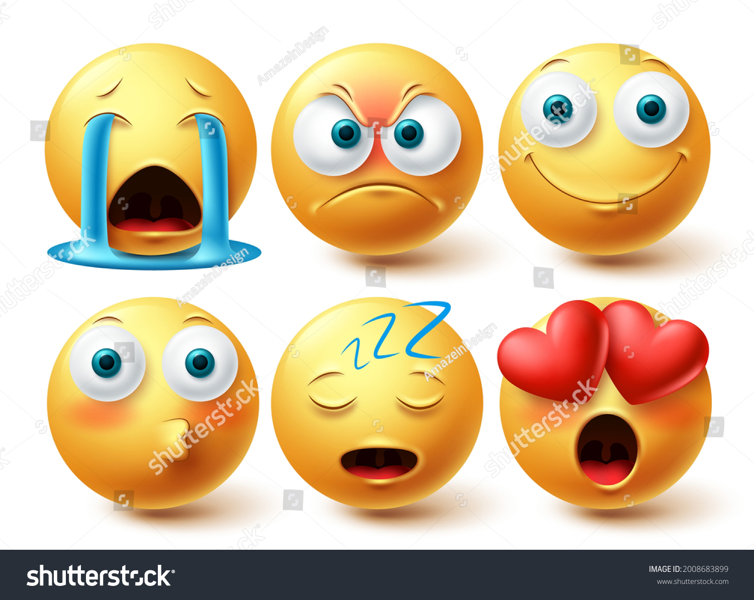 Emoji Face Vector Set Emojis Collection Stock Vector (royalty Free 