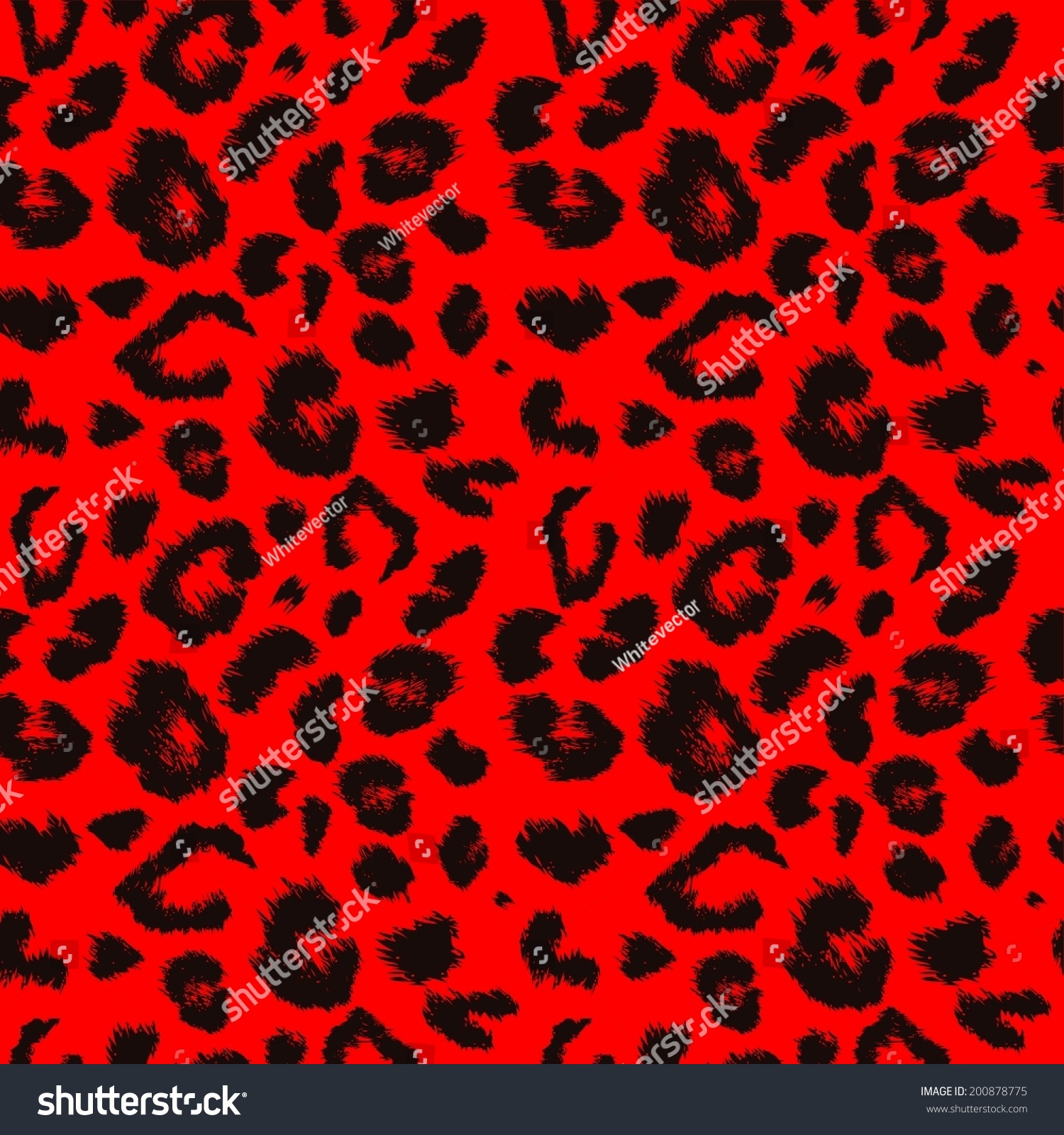 Red Leopard Skin Pattern Stock Vector (Royalty Free) 200878775 ...