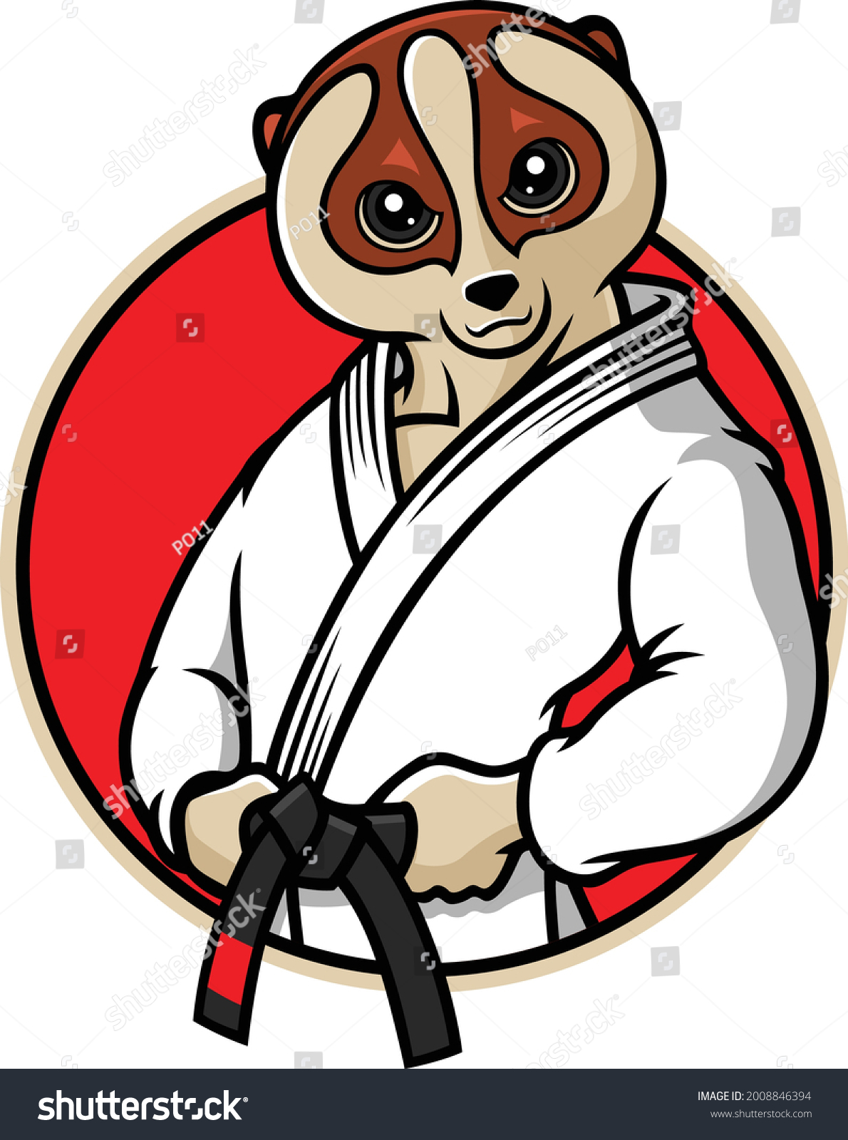 Slow Loris Mascot Martial Art Jiu Stock Vector (Royalty Free ...