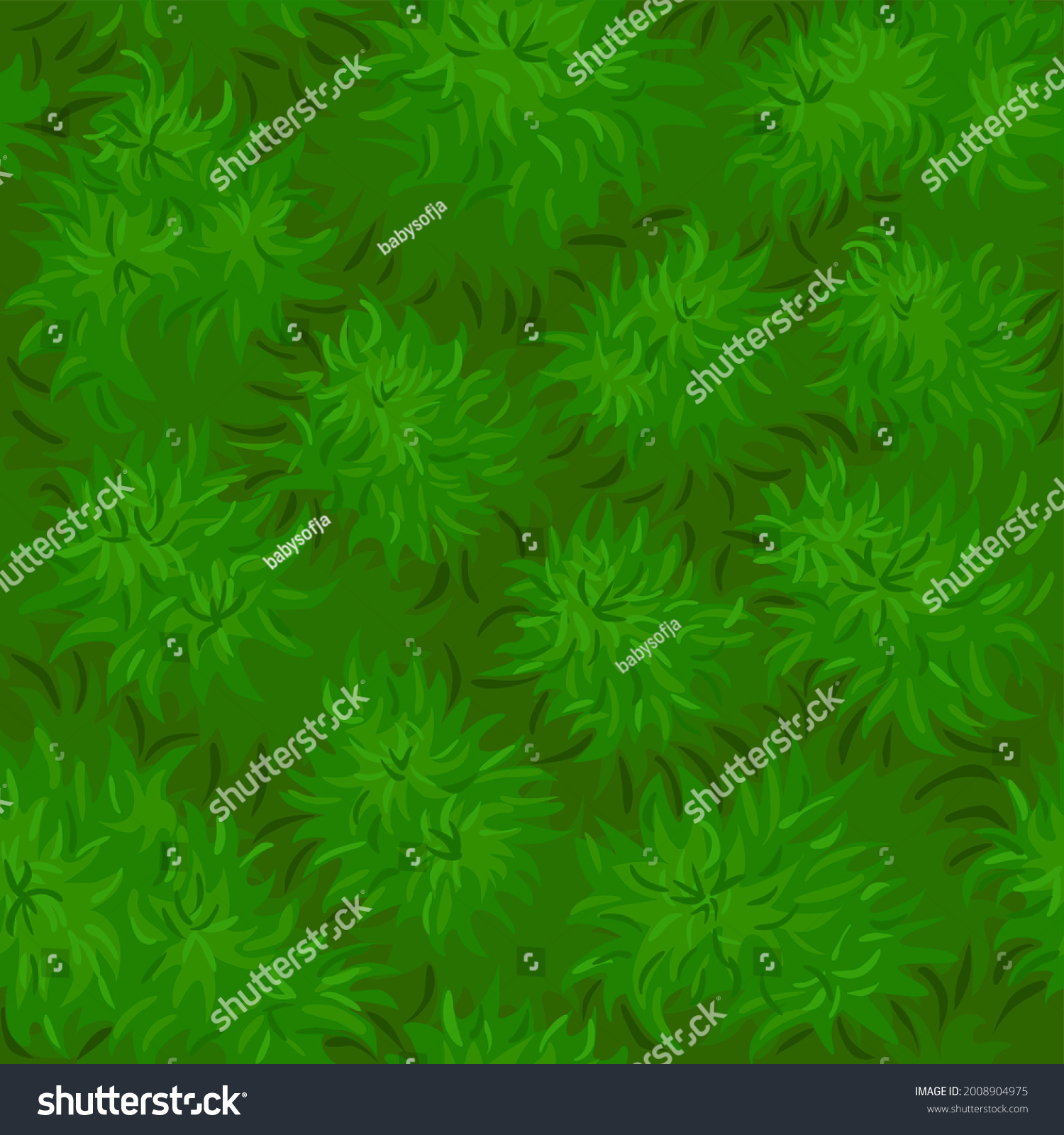 Seamless Texture Grass Background Green Bushes Stock Illustration ...