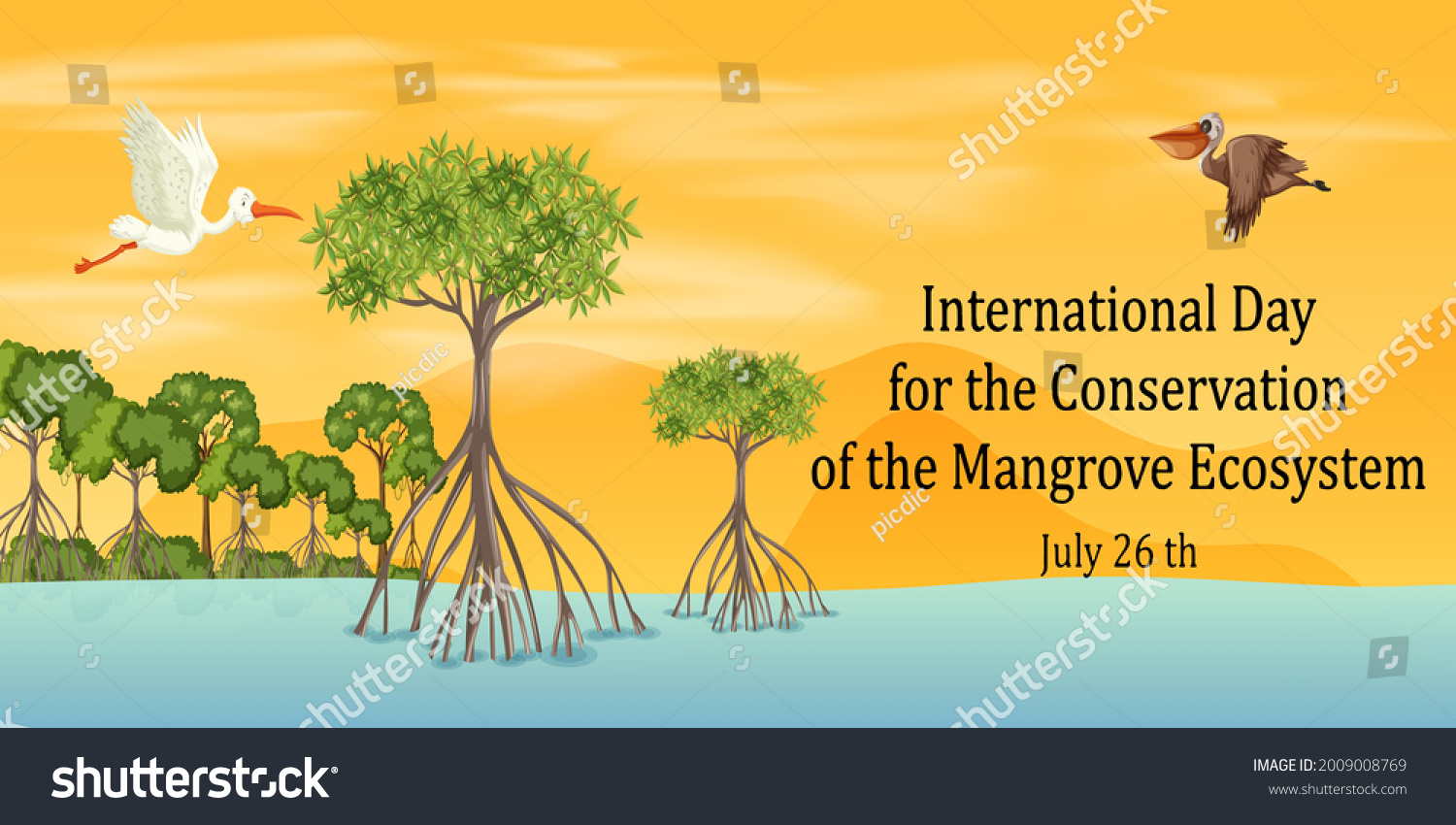 International Day Conservation Mangrove Ecosystem Stock Vector Royalty