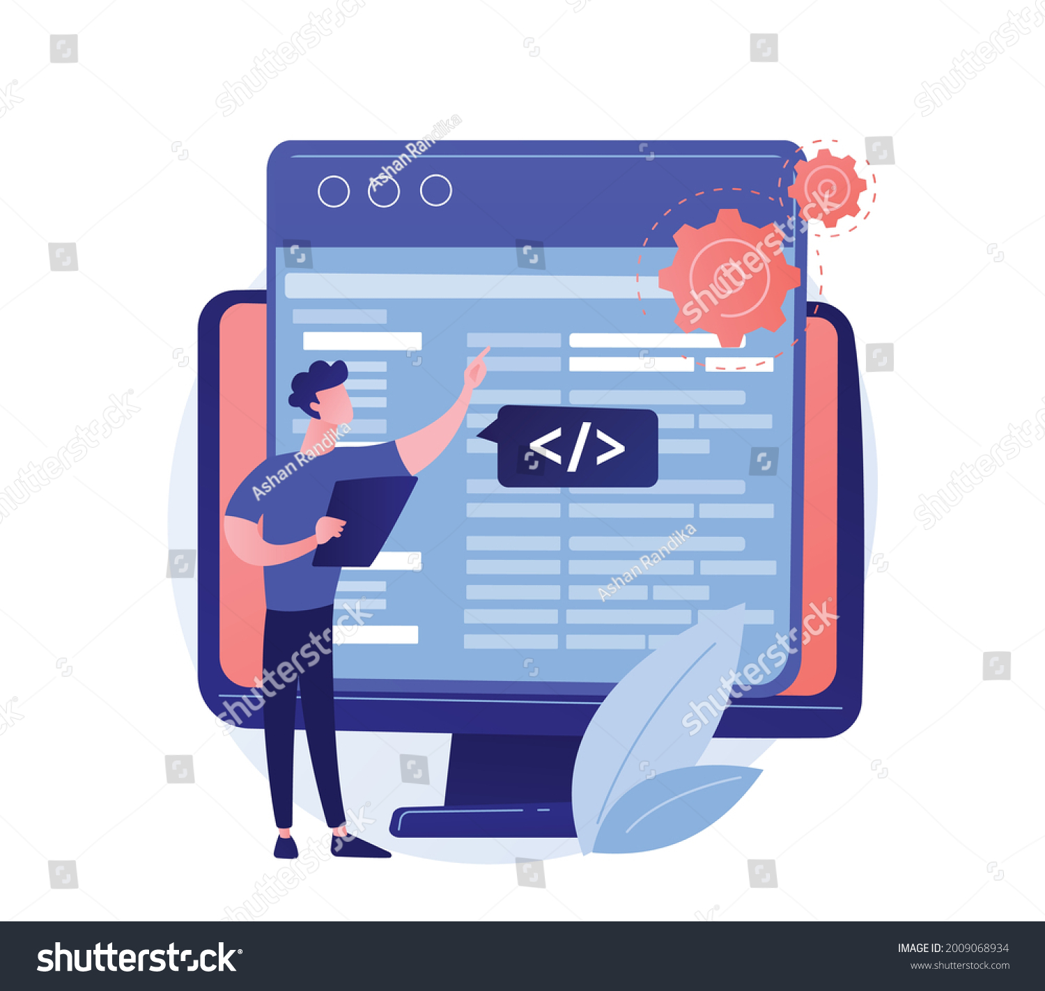 Software Engineer Concept Web Design Development Stock Vector (Royalty ...