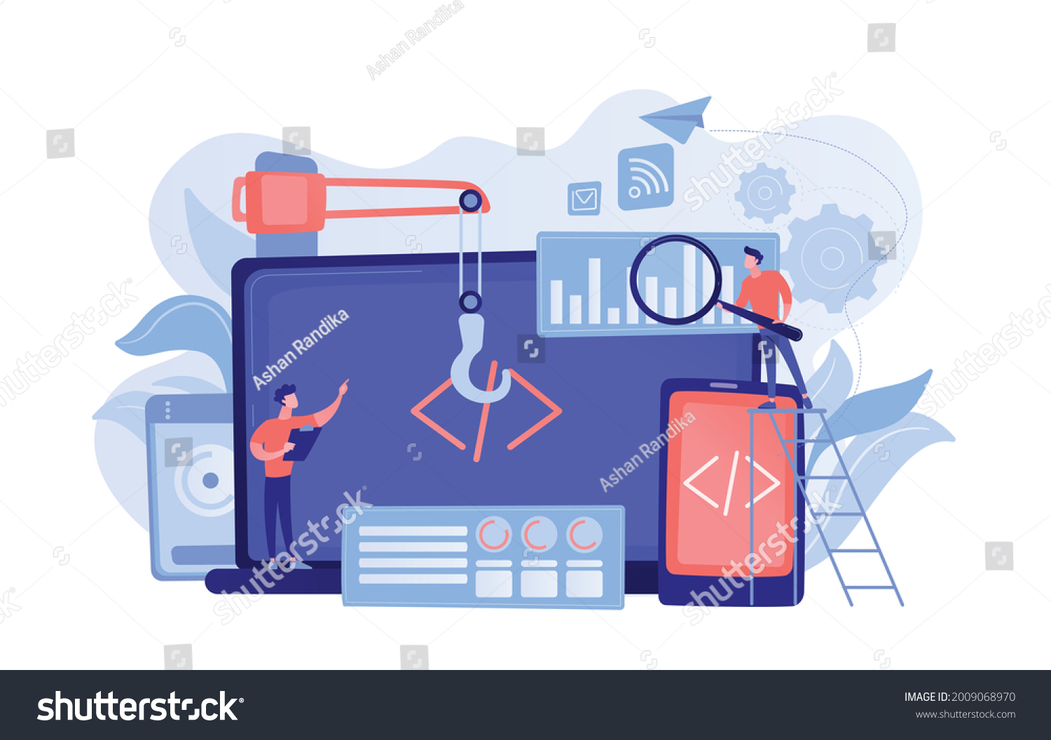 Software Engineer Concept Web Design Development Stock Vector (Royalty ...