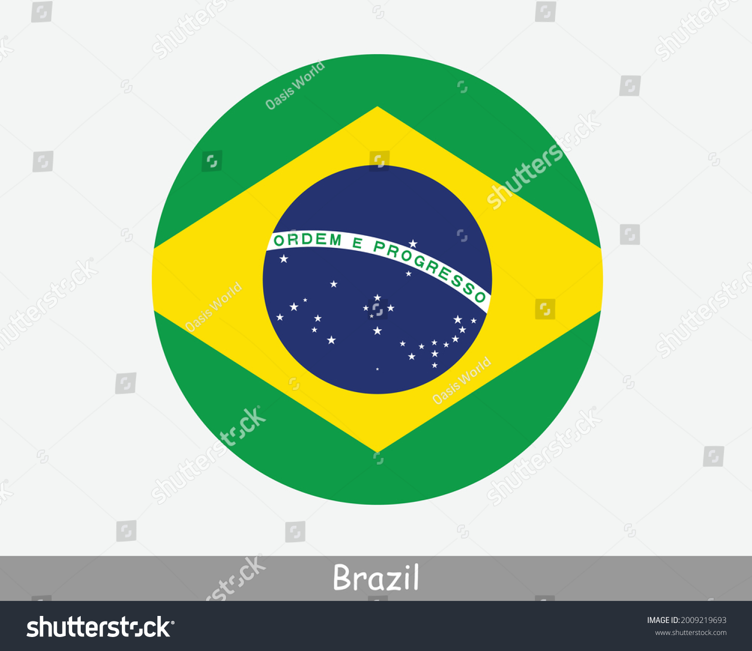 Brazil Round Circle Flag Brazilian Circular Stock Vector (Royalty Free ...