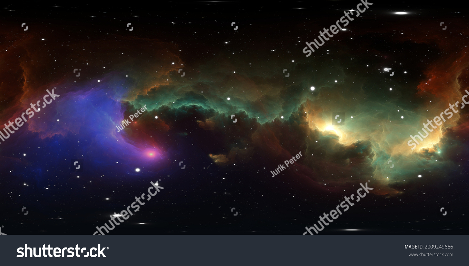 360 Degree Space Nebula Panorama Equirectangular Stock Illustration ...