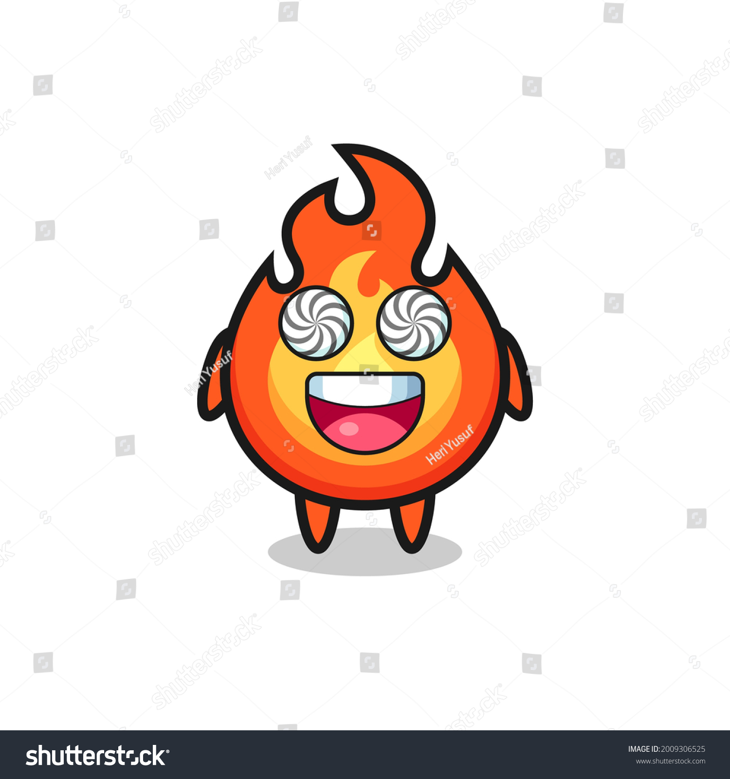 Cute Fire Character Hypnotized Eyes Cute Stock Vector (Royalty Free ...