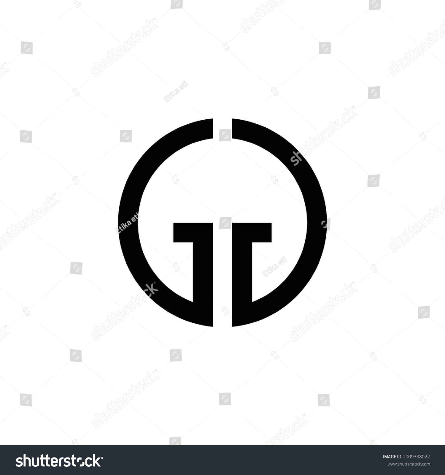 Creative Rounded Initial Gg Letters Logo Stock Vector (Royalty Free ...