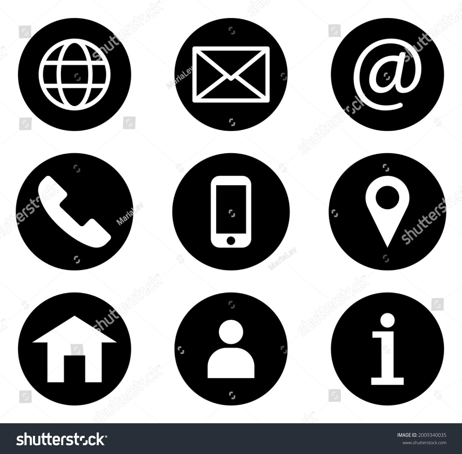 Contact Icon Set Connection Business Card Stock Vector (Royalty Free ...