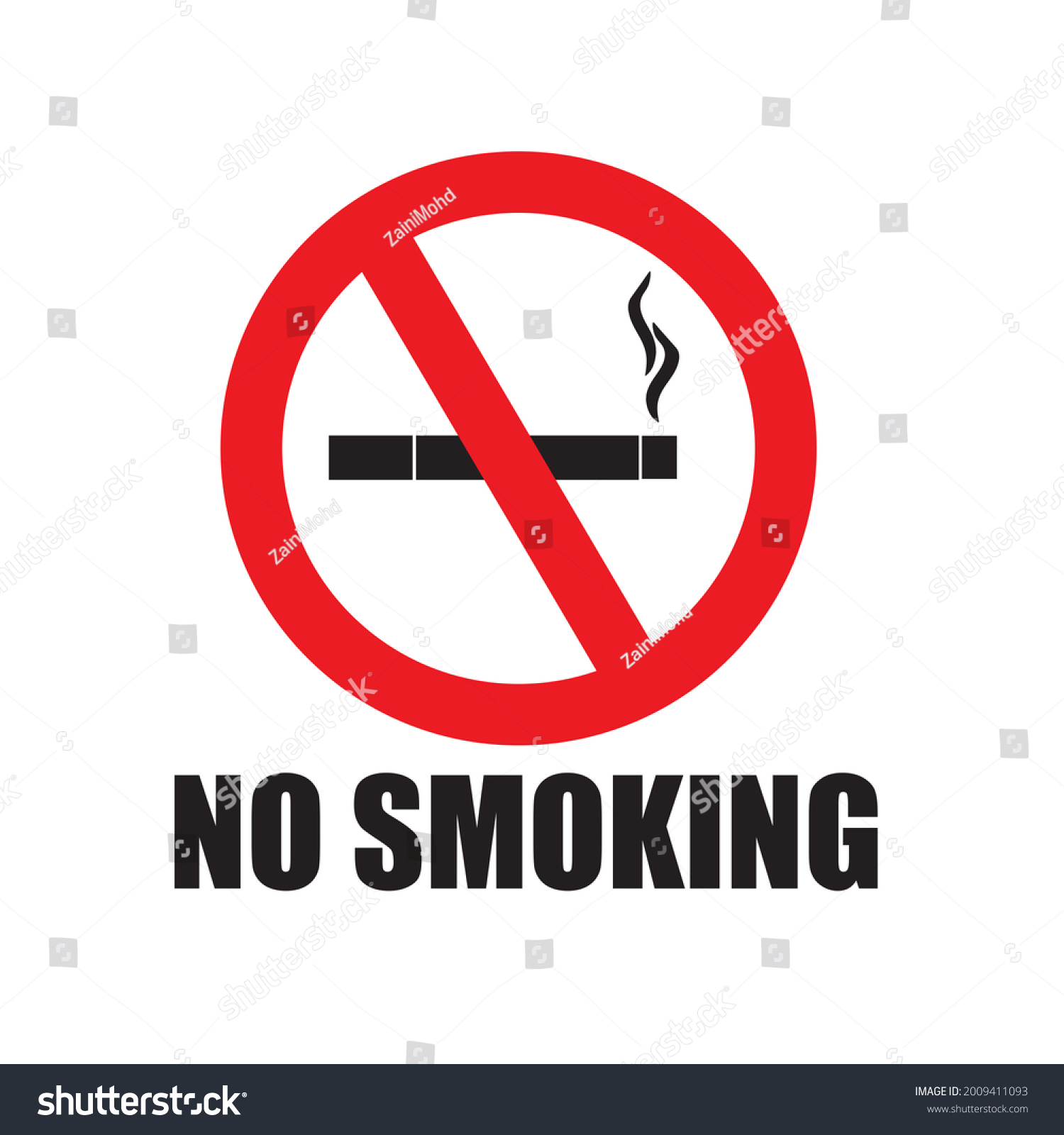 No Smoking Sign Dont Smoke Sign Stock Illustration 2009411093 