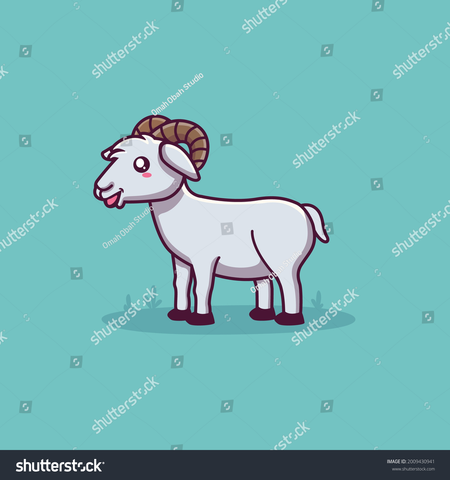 Cute Goat Cartoon Character Goat Vector Stock Vector Royalty Free 2009430941 Shutterstock 