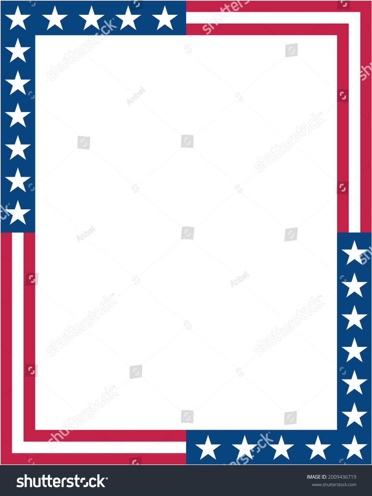 American Abstract Flag Border Frame Empty Stock Vector (Royalty Free ...