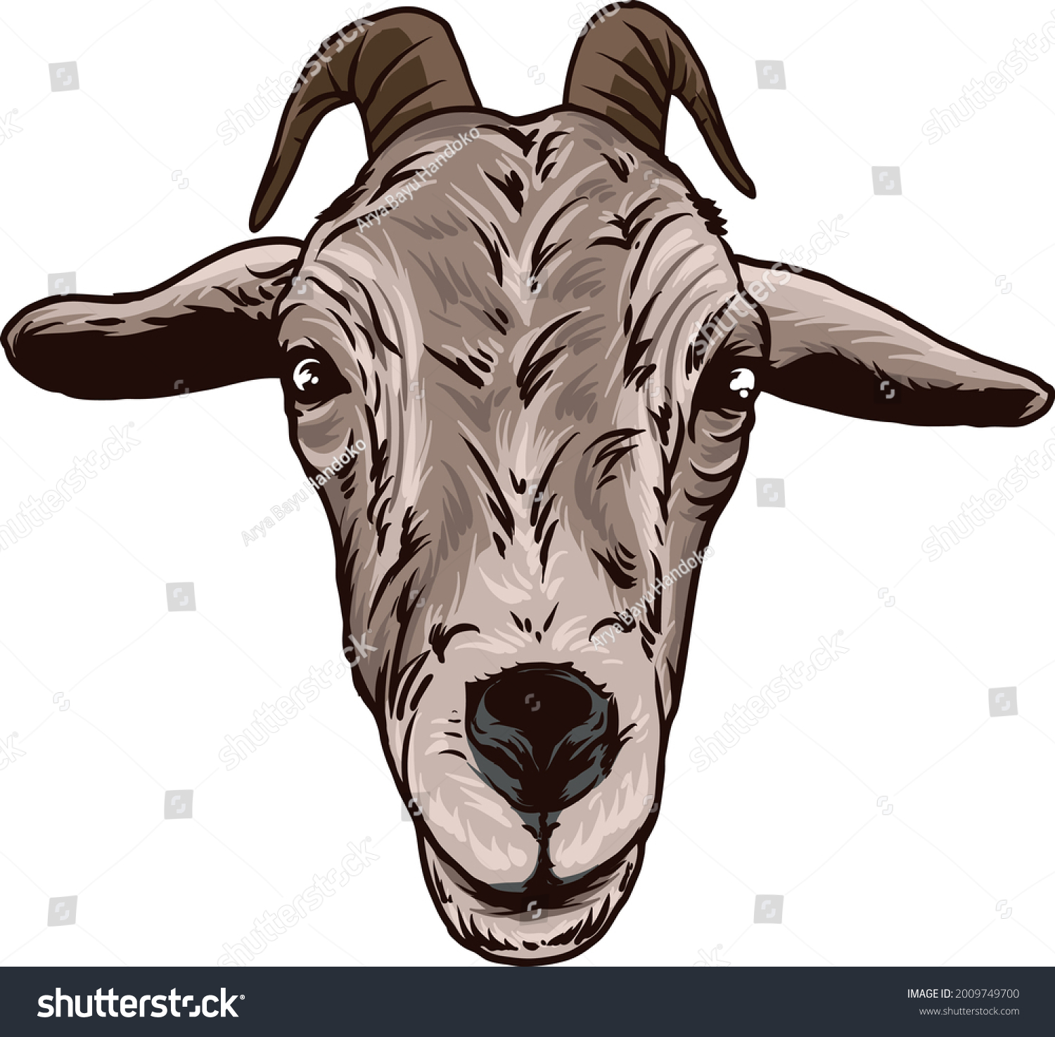 Goat Head Detail Vector Art Stock Vector (Royalty Free) 2009749700 ...