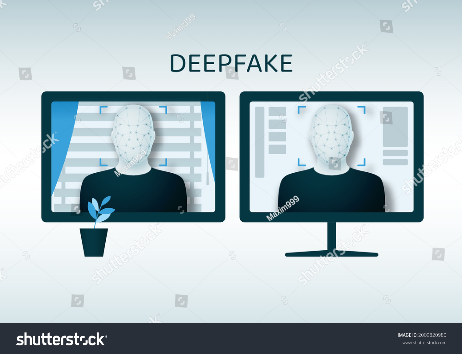 Biometric Identification Persons Face Using Ai Stock Vector (Royalty ...