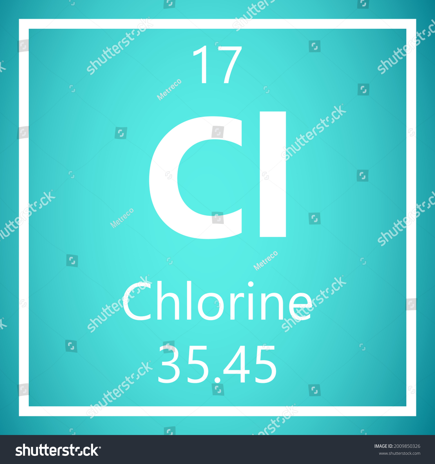 Chlorine Cl Periodic Table Elements Atomic Stock Vector (Royalty Free ...