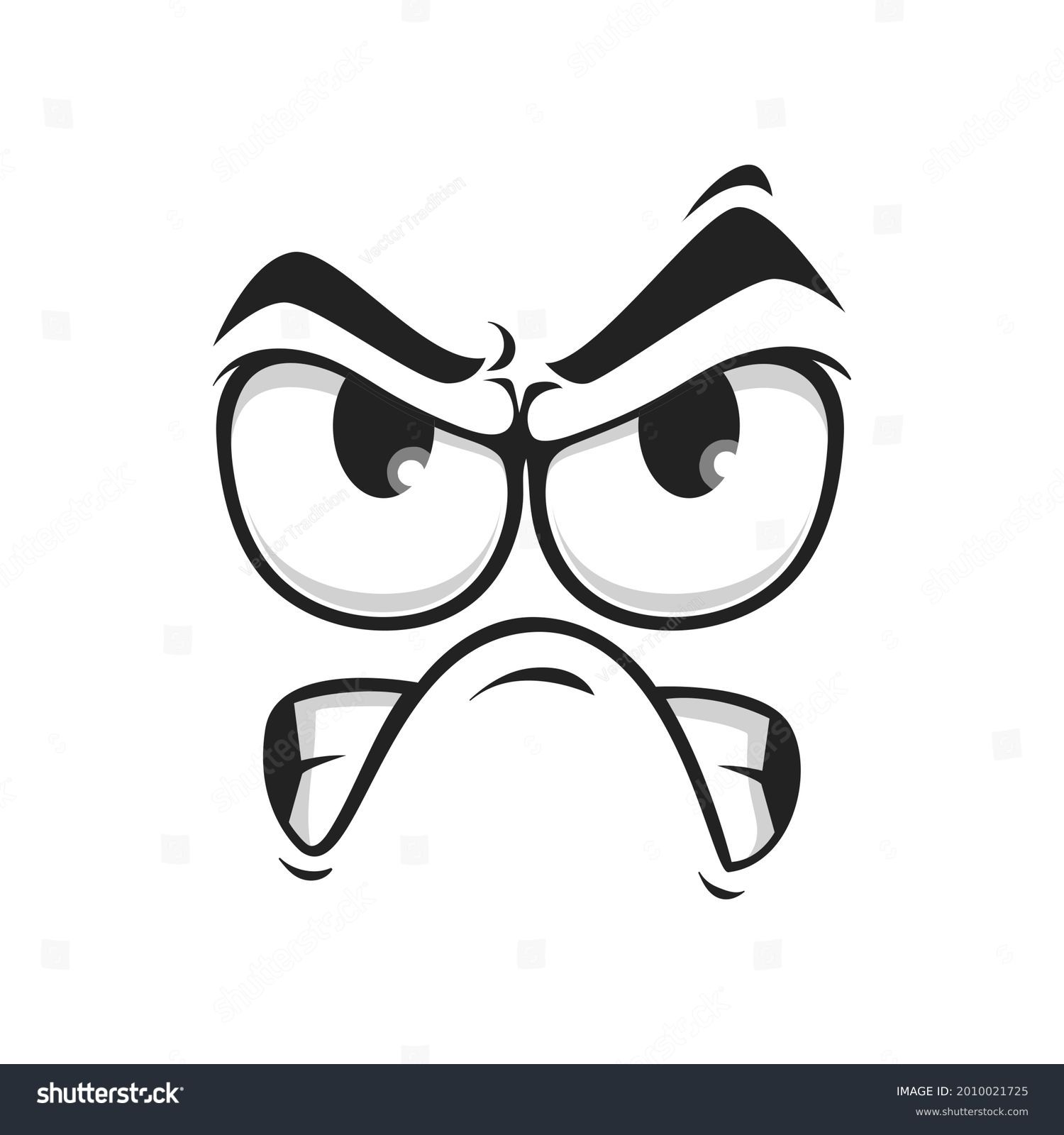 Upset Emotion Wrathy Sad Emoji Closed Stock Vector (Royalty Free ...