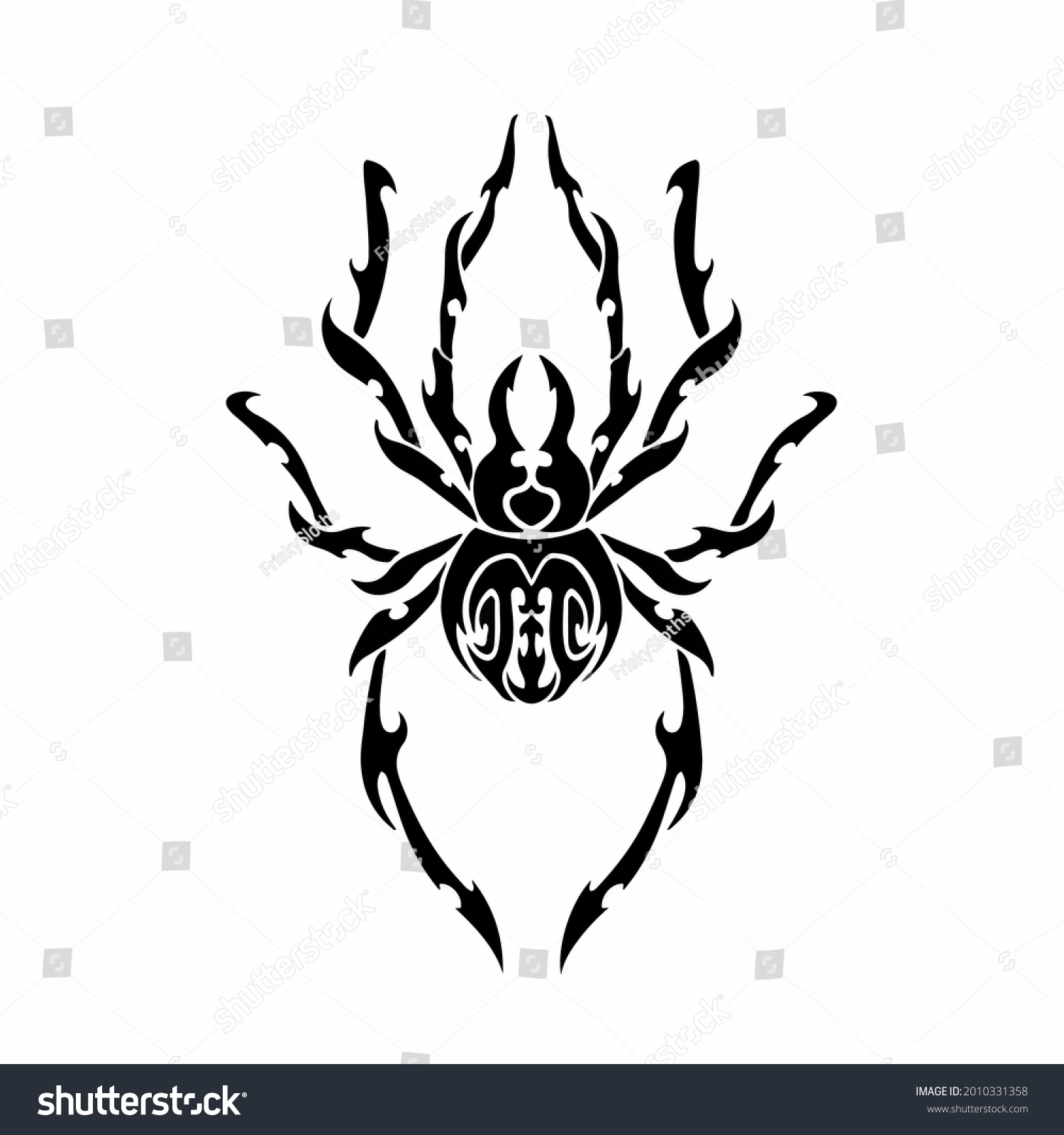 Tribal Spider Logo Tattoo Design Stencil Stock Vector (Royalty Free ...