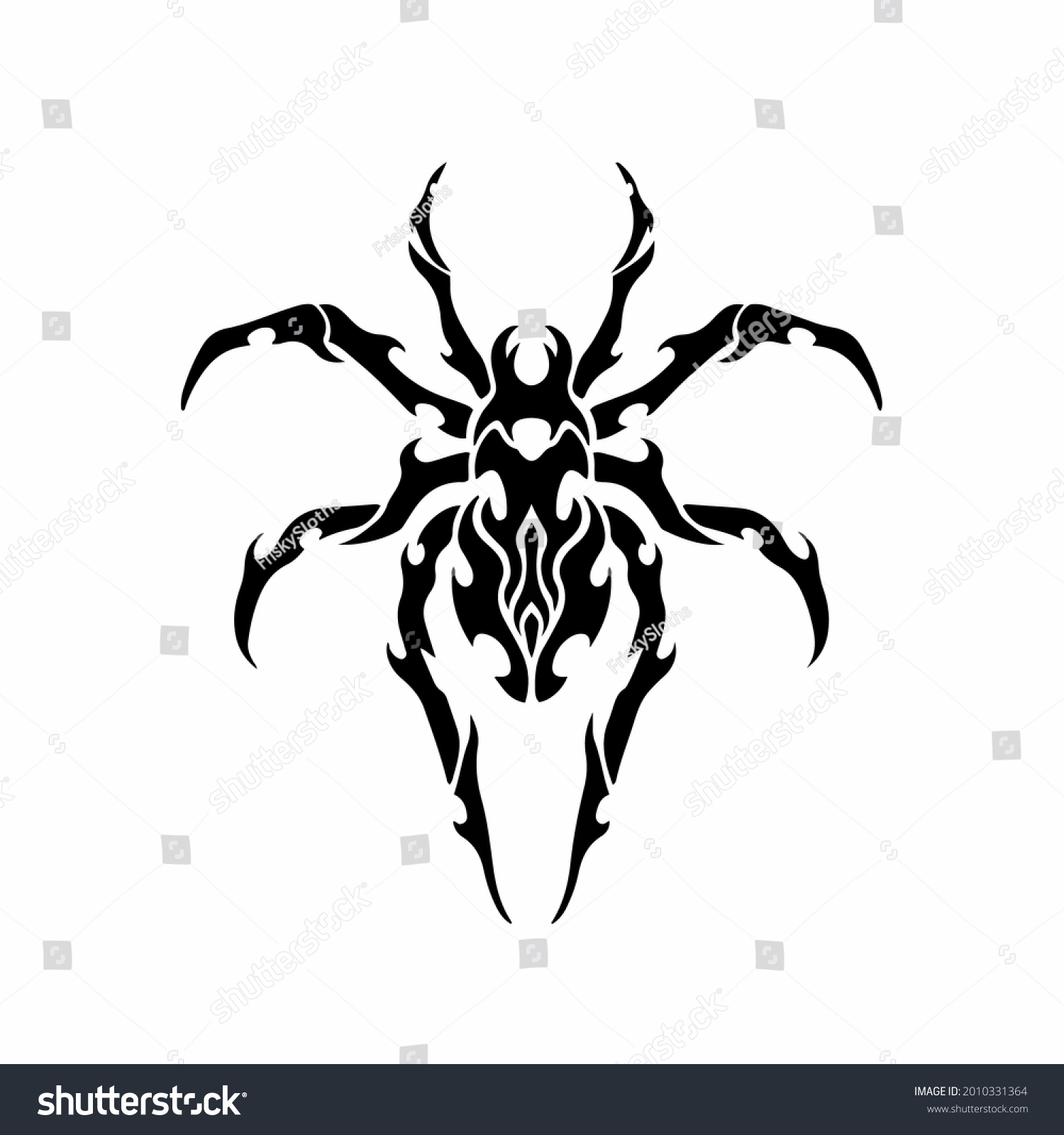 Tribal Spider Logo Tattoo Design Stencil Stock Vector (Royalty Free ...