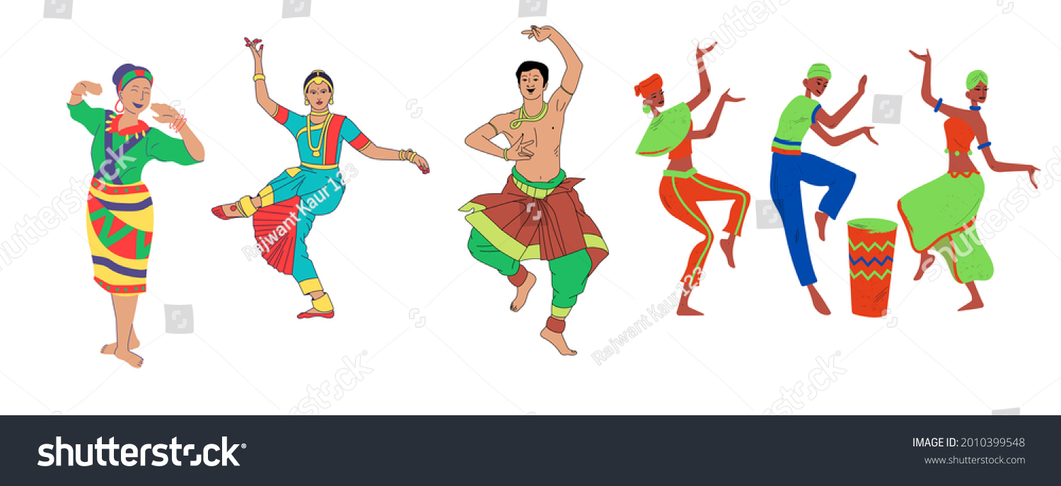 Beautiful Image Different Types Indian Traditional Stock Illustration ...