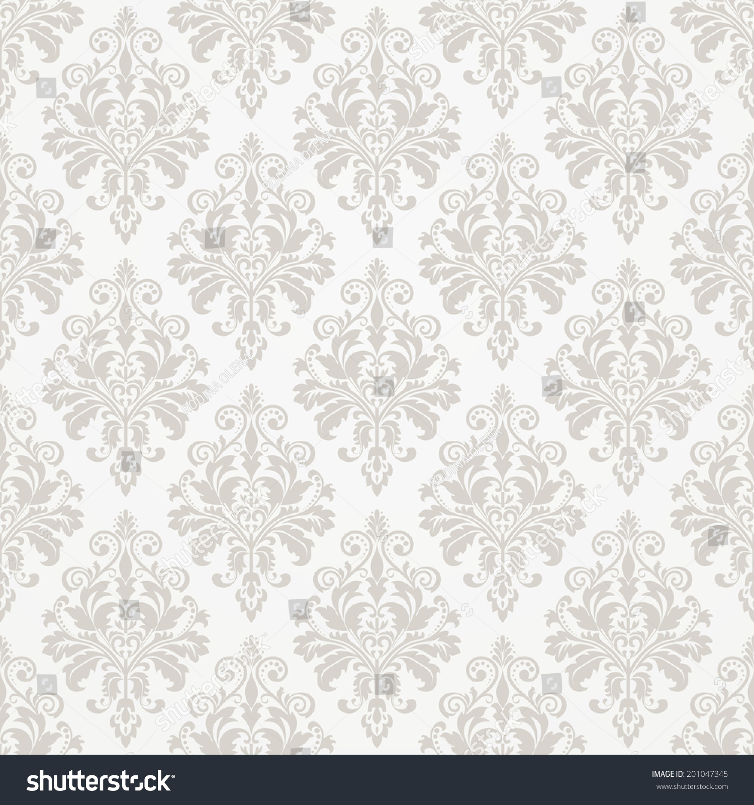 Wallpaper Style Baroque Seamless Background Gray Stock Illustration ...