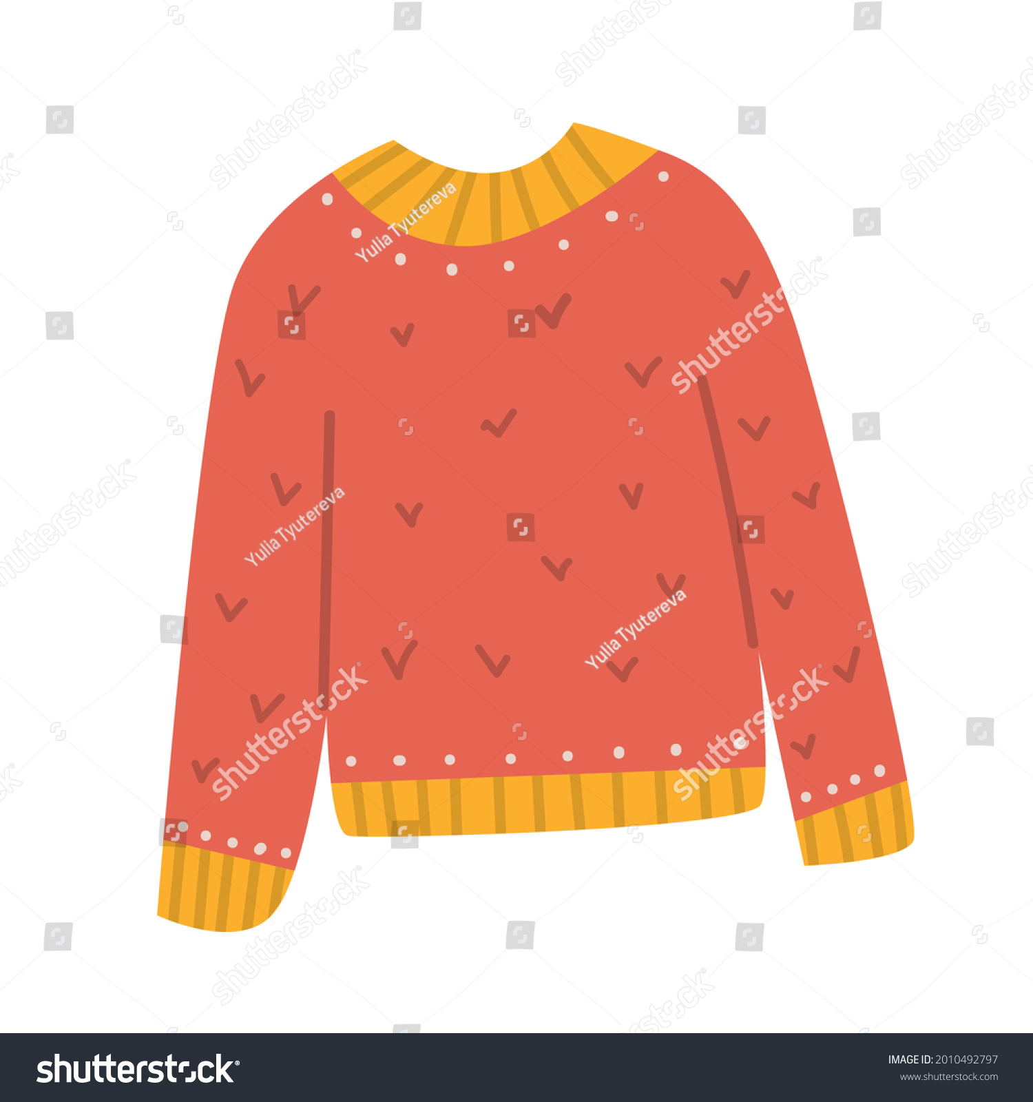 Sweater On White Background Vector Illustration Stock Vector (Royalty ...