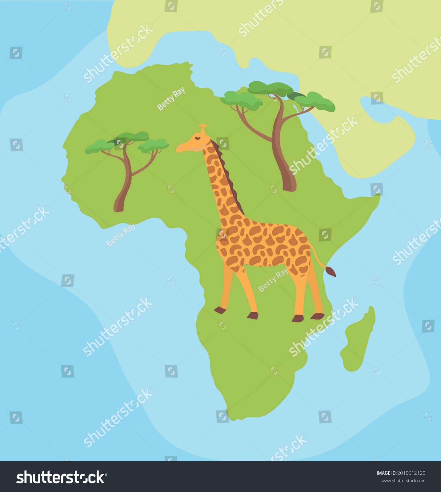 Cartoon Hand Drawn Illustrated Map Africa Stock Vector Royalty Free 2010512120 Shutterstock 3259