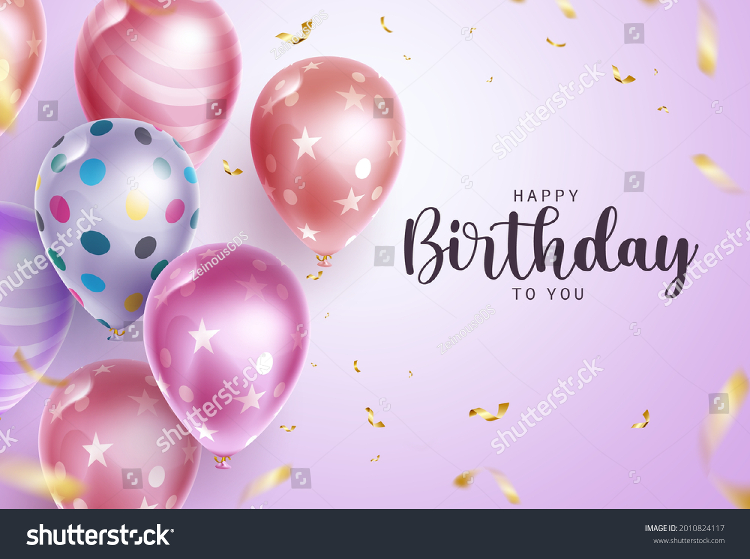 Birthday Balloons Vector Background Design Happy Stock Vector (Royalty ...