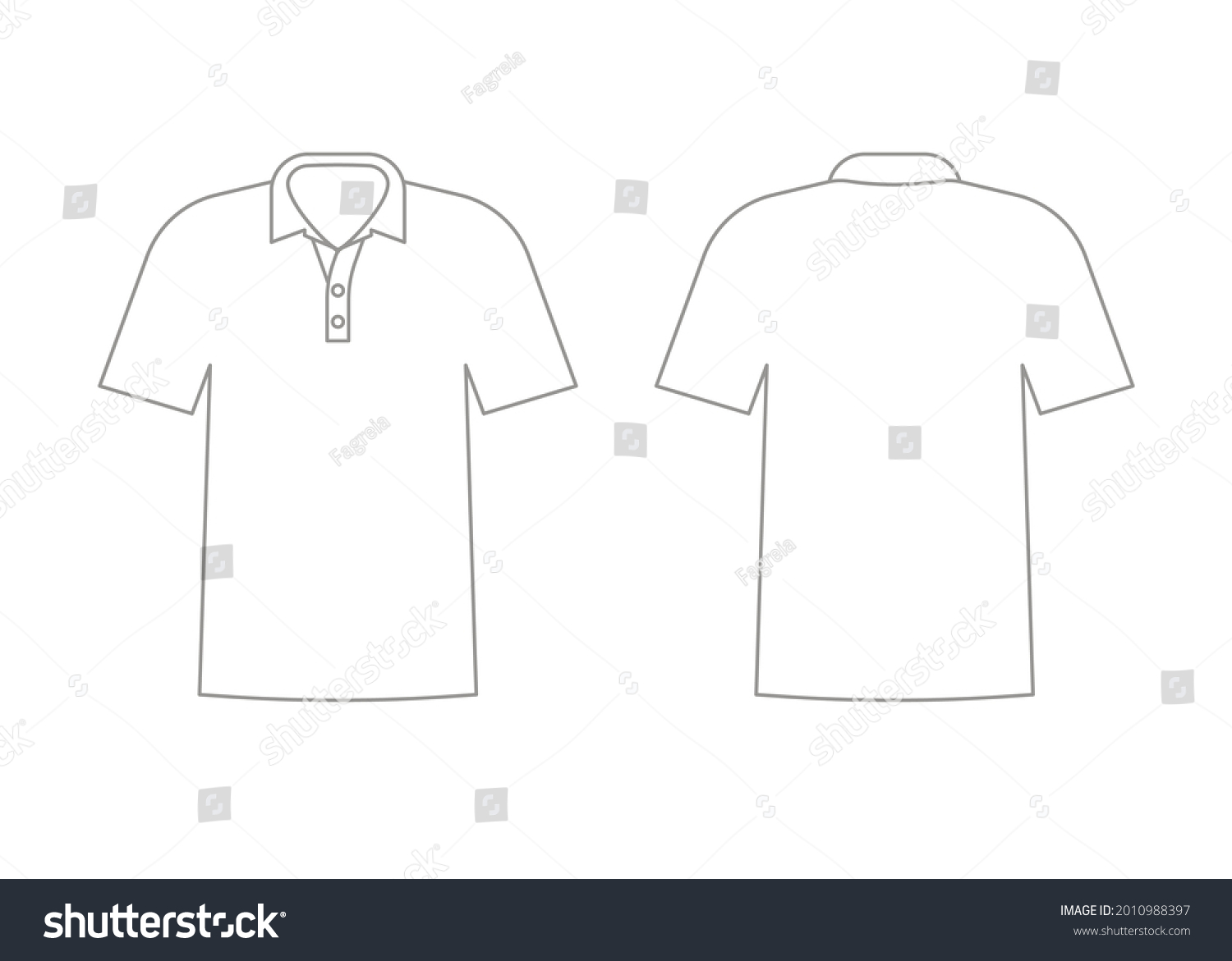 Mens White Tshirt Outline Template Short Stock Vector (Royalty Free ...