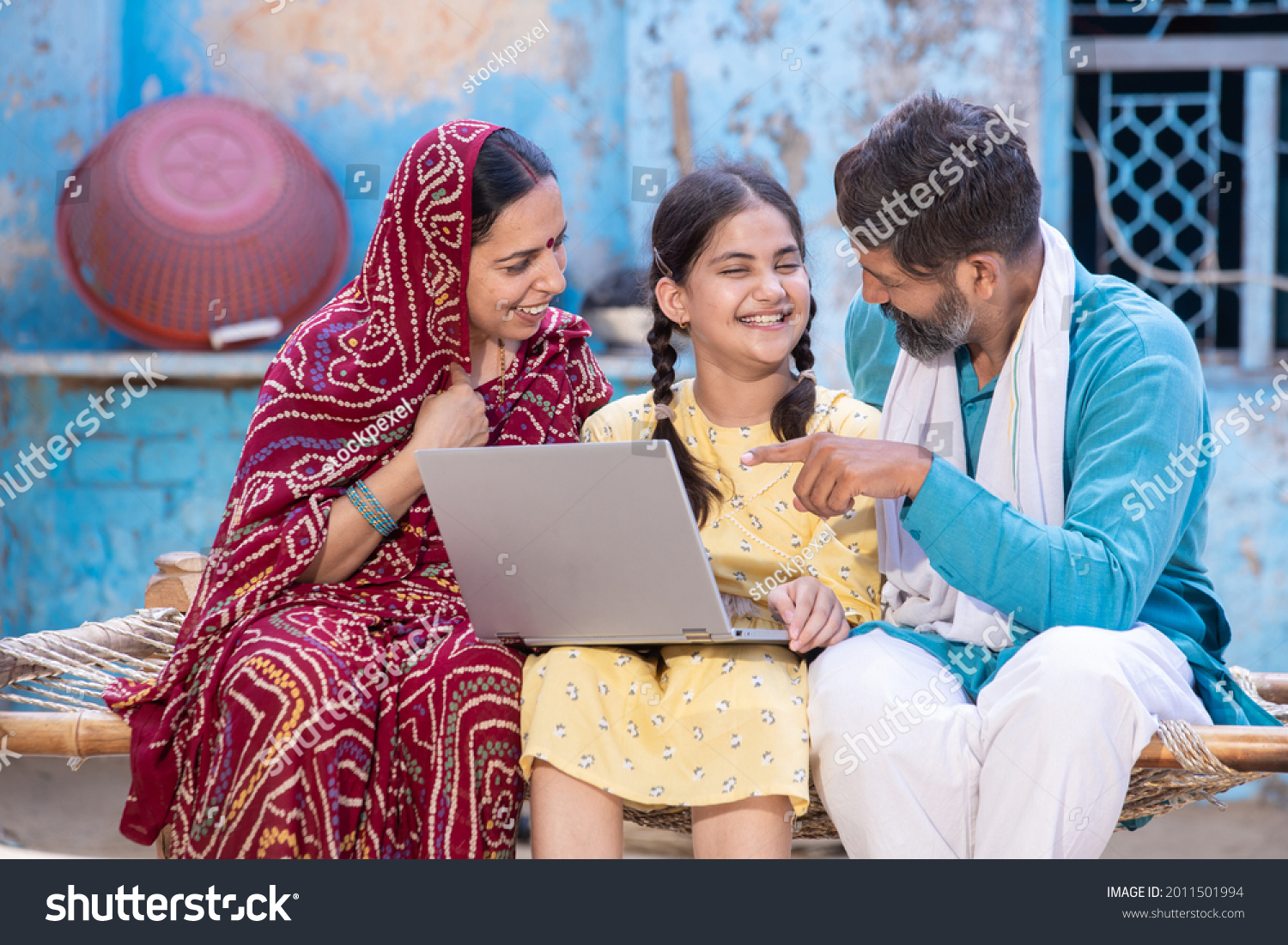 Happy Indian Little Girl Child Using Stock Photo 2011501994 | Shutterstock