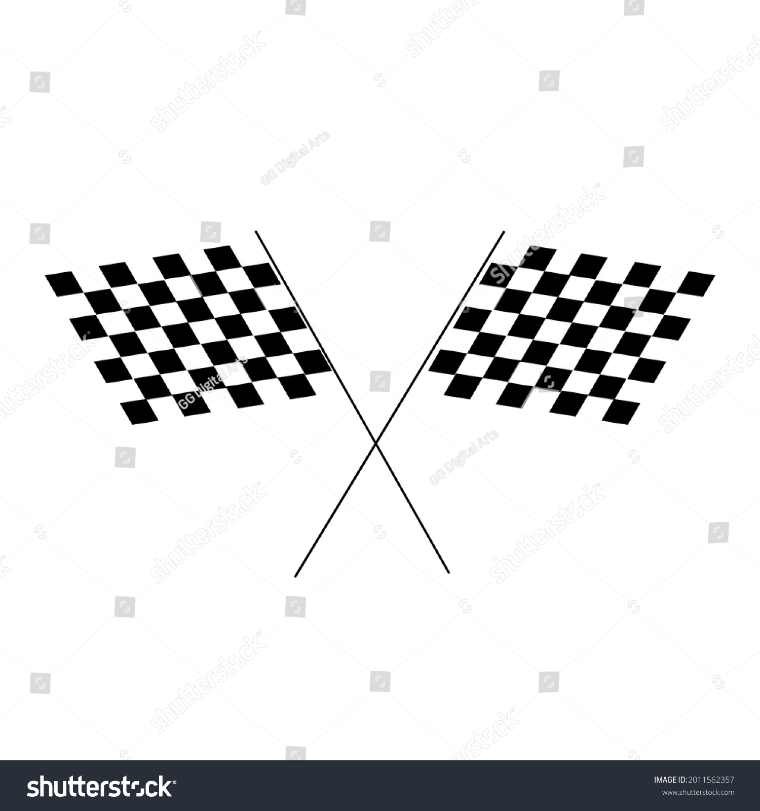 Vector Image Two Crossed Checkered Flags Stock Vector (royalty Free 