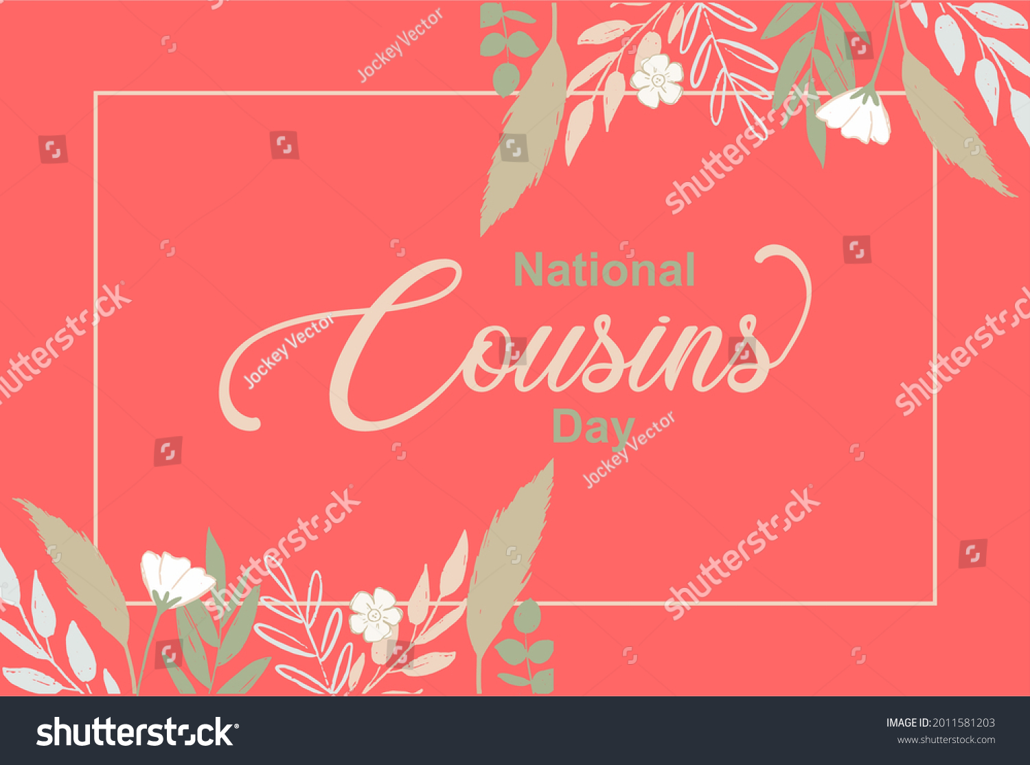 Cousins Day Happy National Cousins Day Stock Vector (Royalty Free