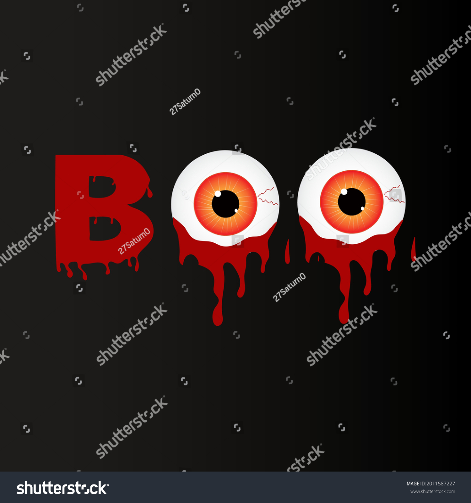 Boo Bloody Eyes Halloween Lettering Poster Stock Vector (Royalty Free ...