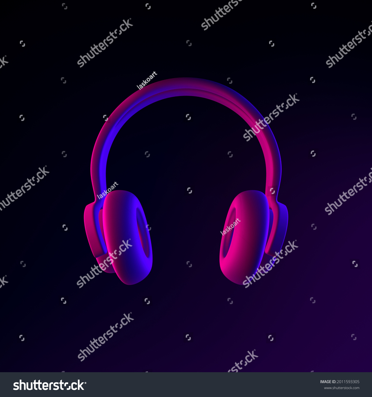 Headphones Neon Icon 3d Rendering Ui Stock Illustration 2011593305 ...