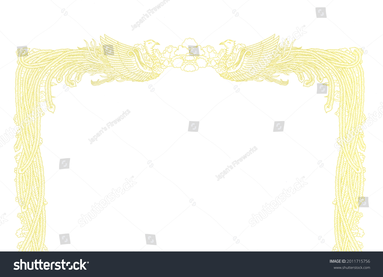 Golden Phoenix Pattern Commendation Certificate On Stock Illustration ...