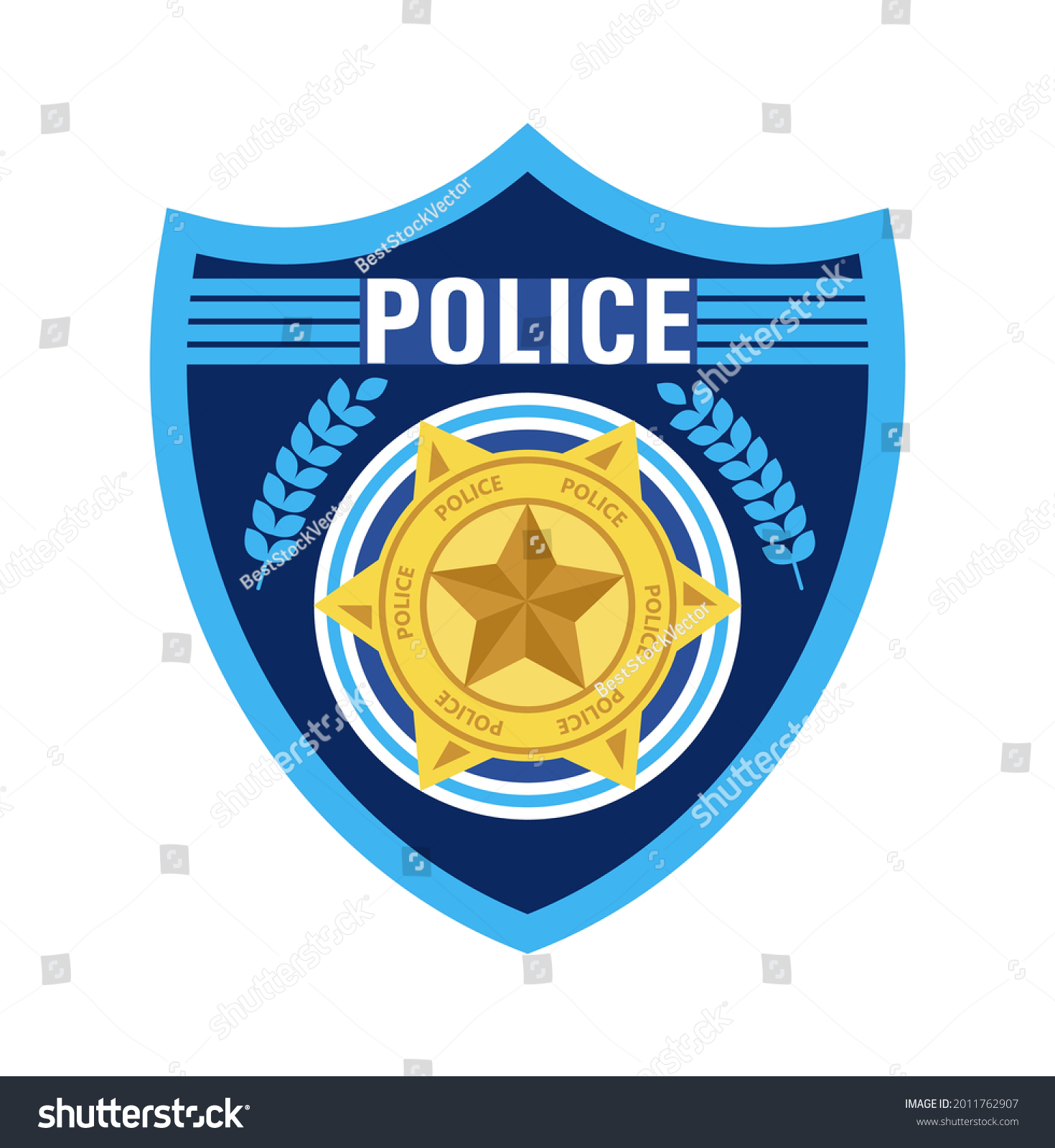 Police Badge Vector Sheriff Marshal Label Stock Vector (Royalty Free ...