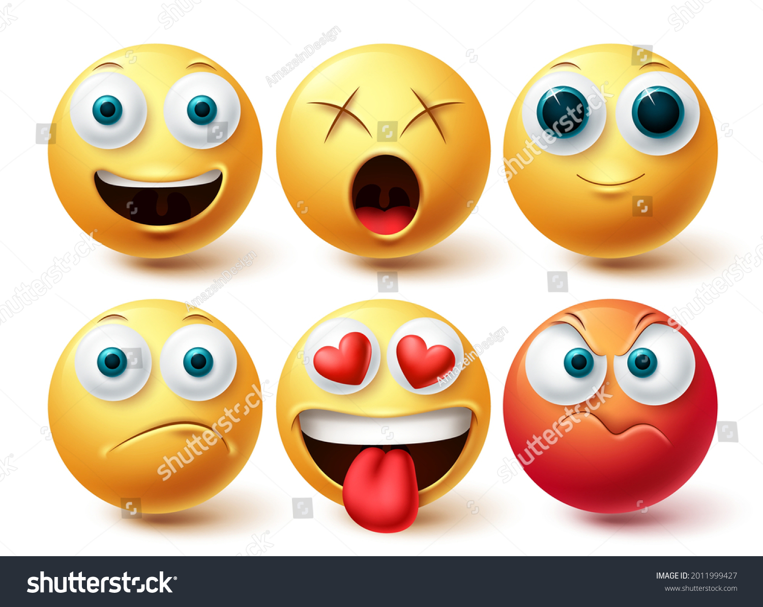 Emoji Vector Set Emojis Emoticon Happy Stock Vector (Royalty Free ...