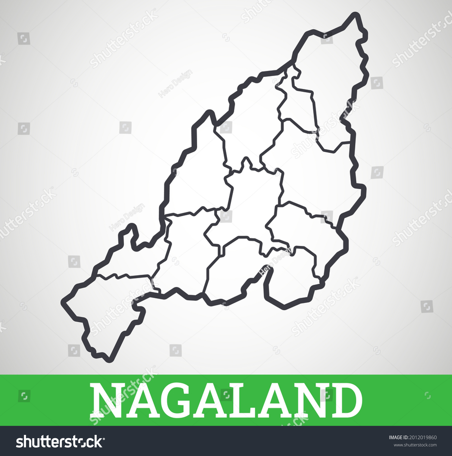 Simple Outline Map Nagaland India Vector Stock Vector (Royalty Free ...