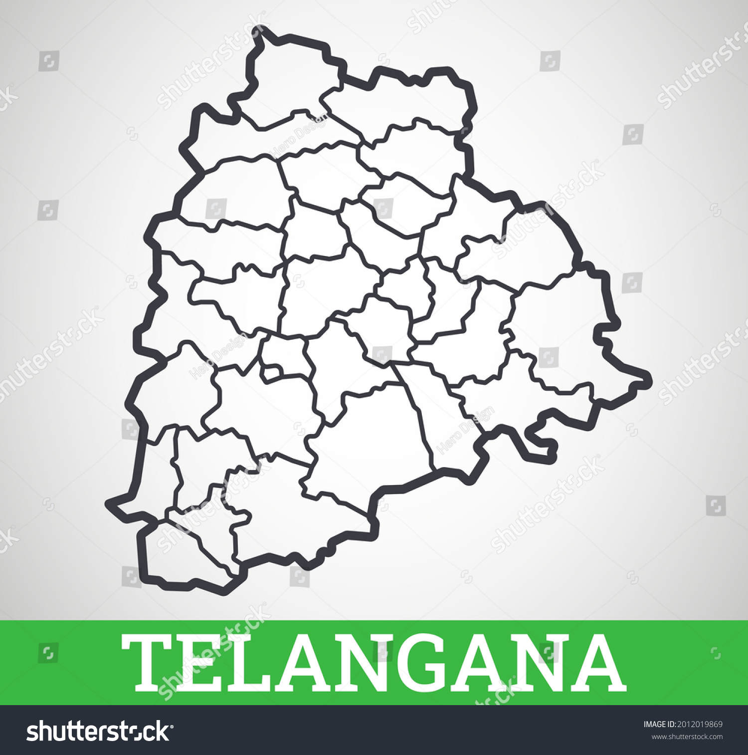 Simple Outline Map Telangana Vector Graphic Stock Vector (Royalty Free ...