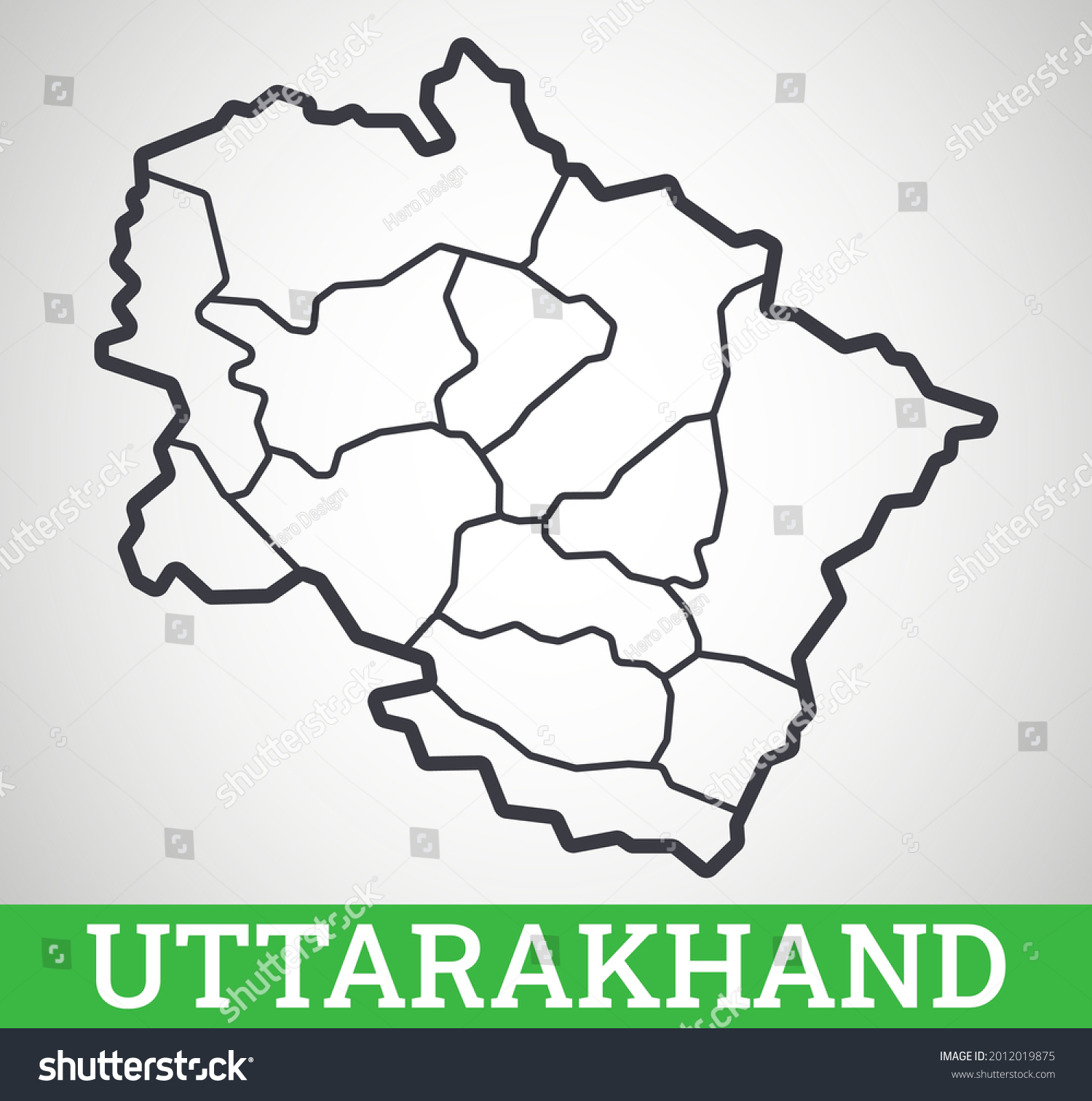 Simple Outline Map Uttarakhand Vector Graphic Stock Vector (Royalty ...