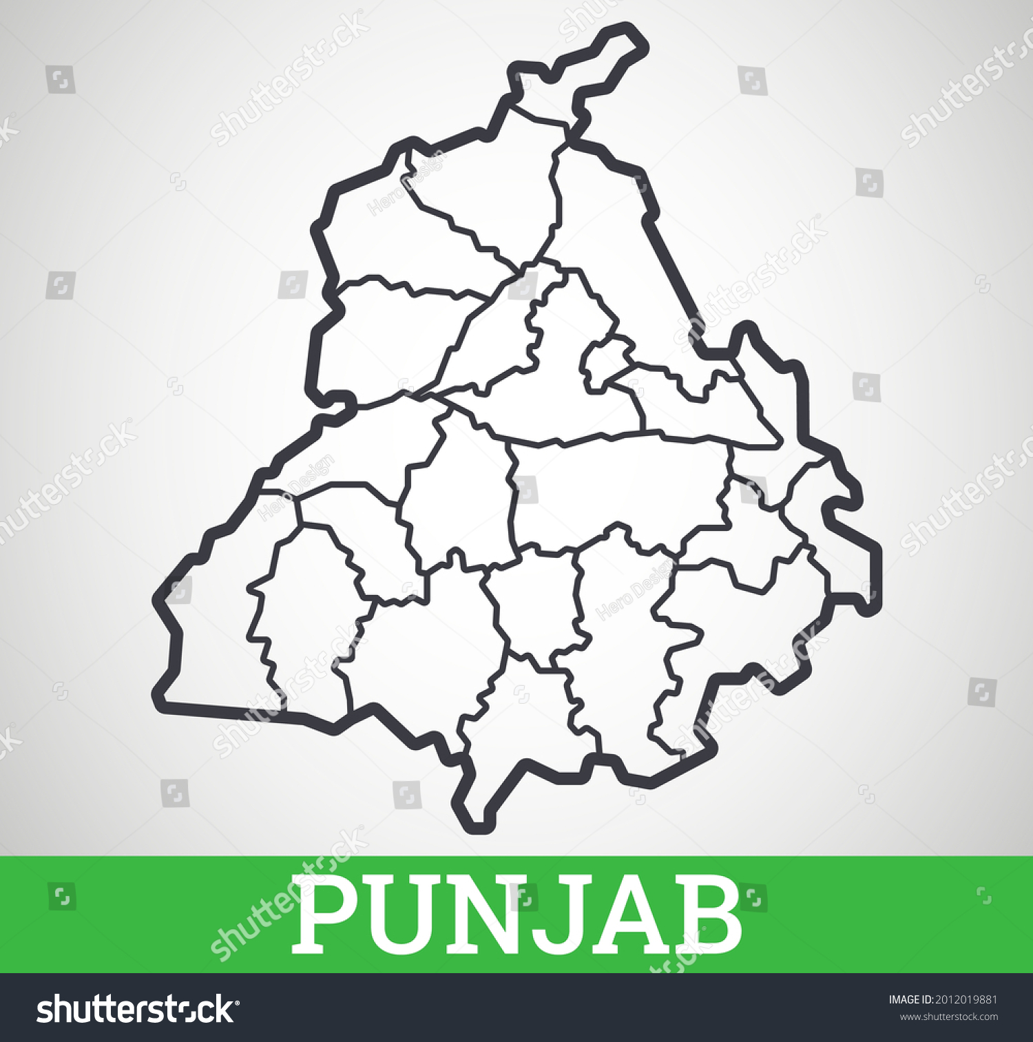 Simple Outline Map Punjab Vector Graphic Stock Vector (Royalty Free ...