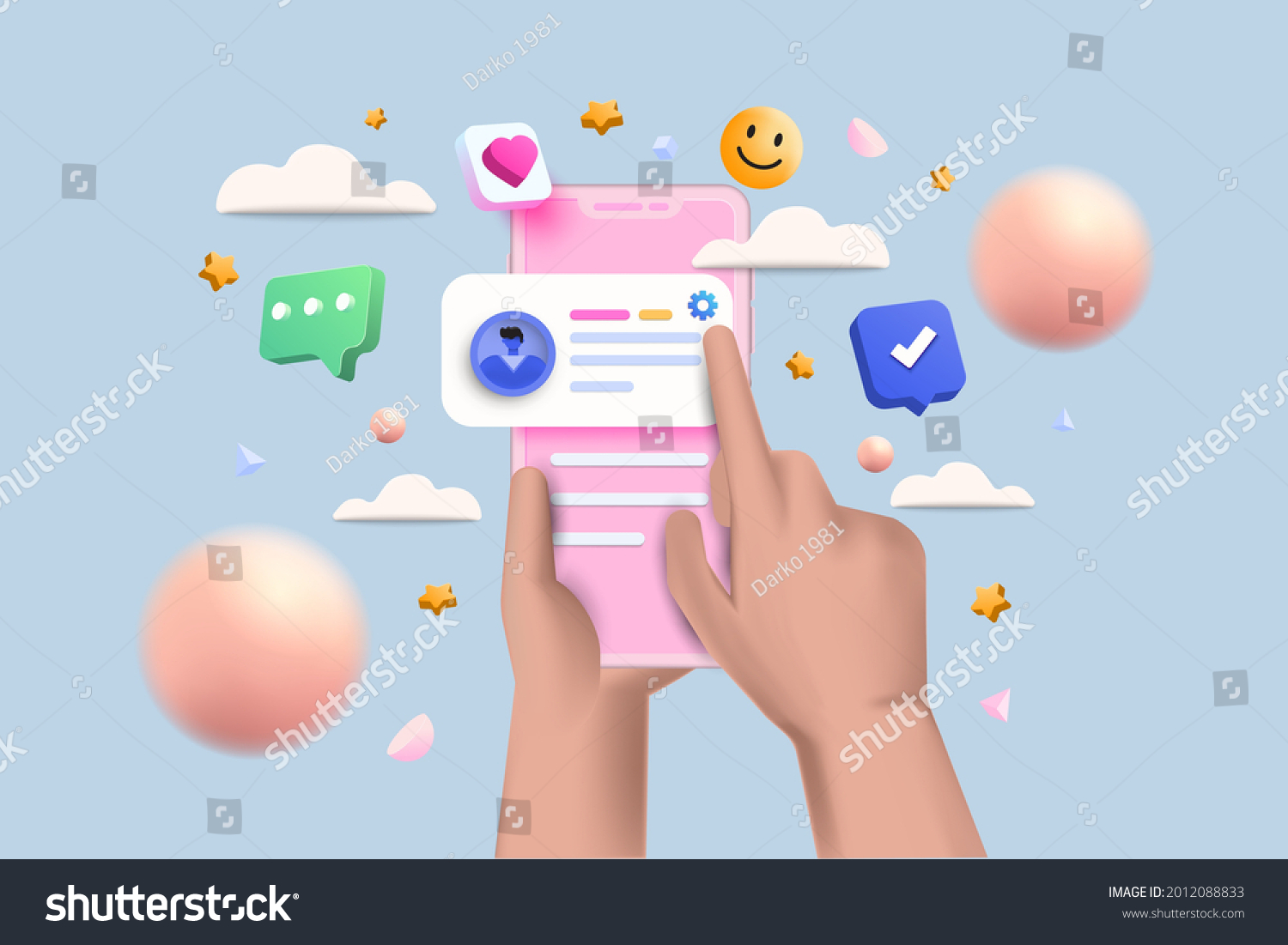 3d Social Media Platform Online Social Stock Vector (Royalty Free ...