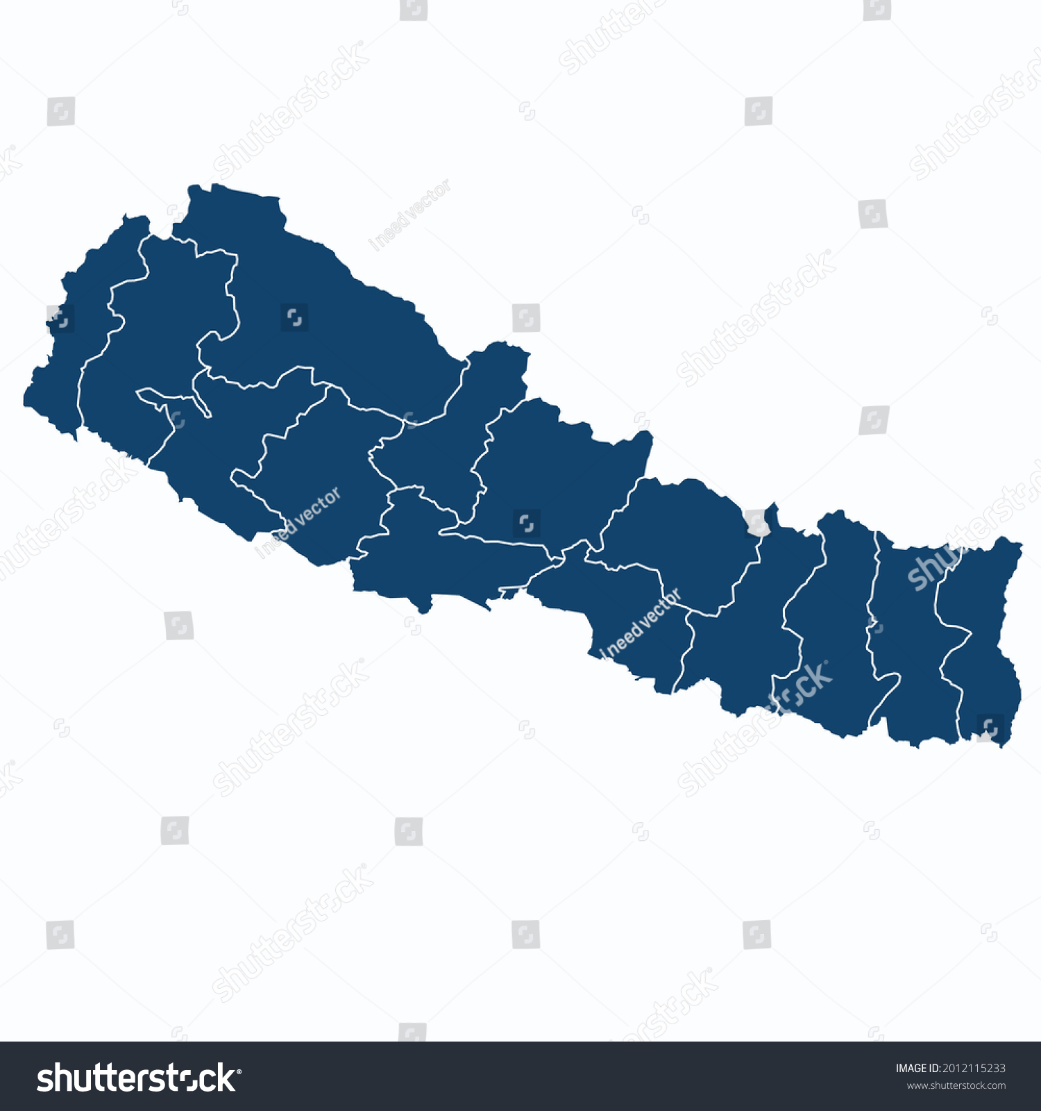 Nepal Map Color Vector Modern Silhouette Stock Vector (Royalty Free ...