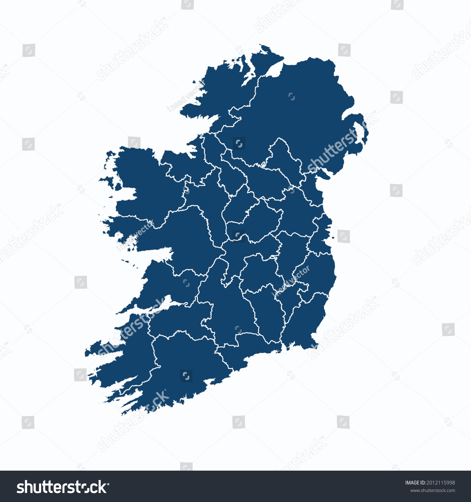 Ireland Map Color Vector Modern Silhouette Stock Vector (Royalty Free