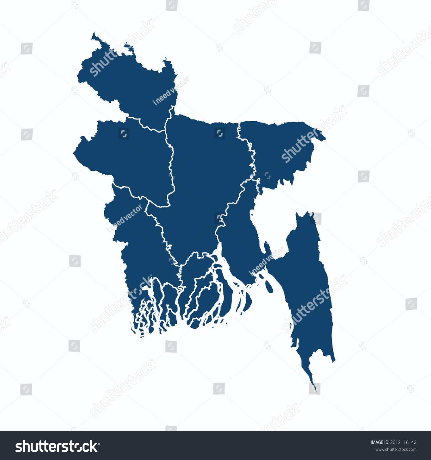 Bangladesh Map Color Vector Modern Silhouette Stock Vector (Royalty ...