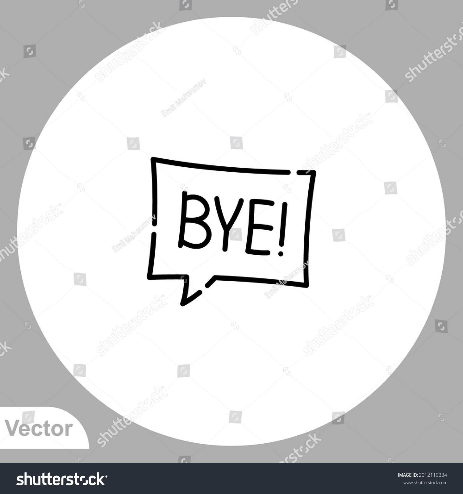 Bye Icon Sign Vectorsymbol Logo Illustration Stock Vector (Royalty Free ...